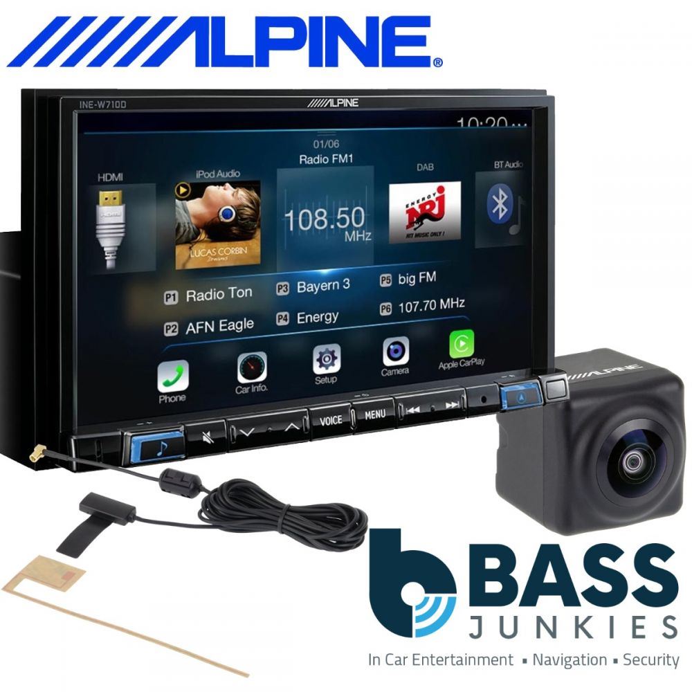 Alpine INE-W710D - 7" Bluetooth USB Aux HDMI DAB Sat Nav Apple Carplay Android Auto Mechless Car Stereo Radio & Alpine Reverse Camera