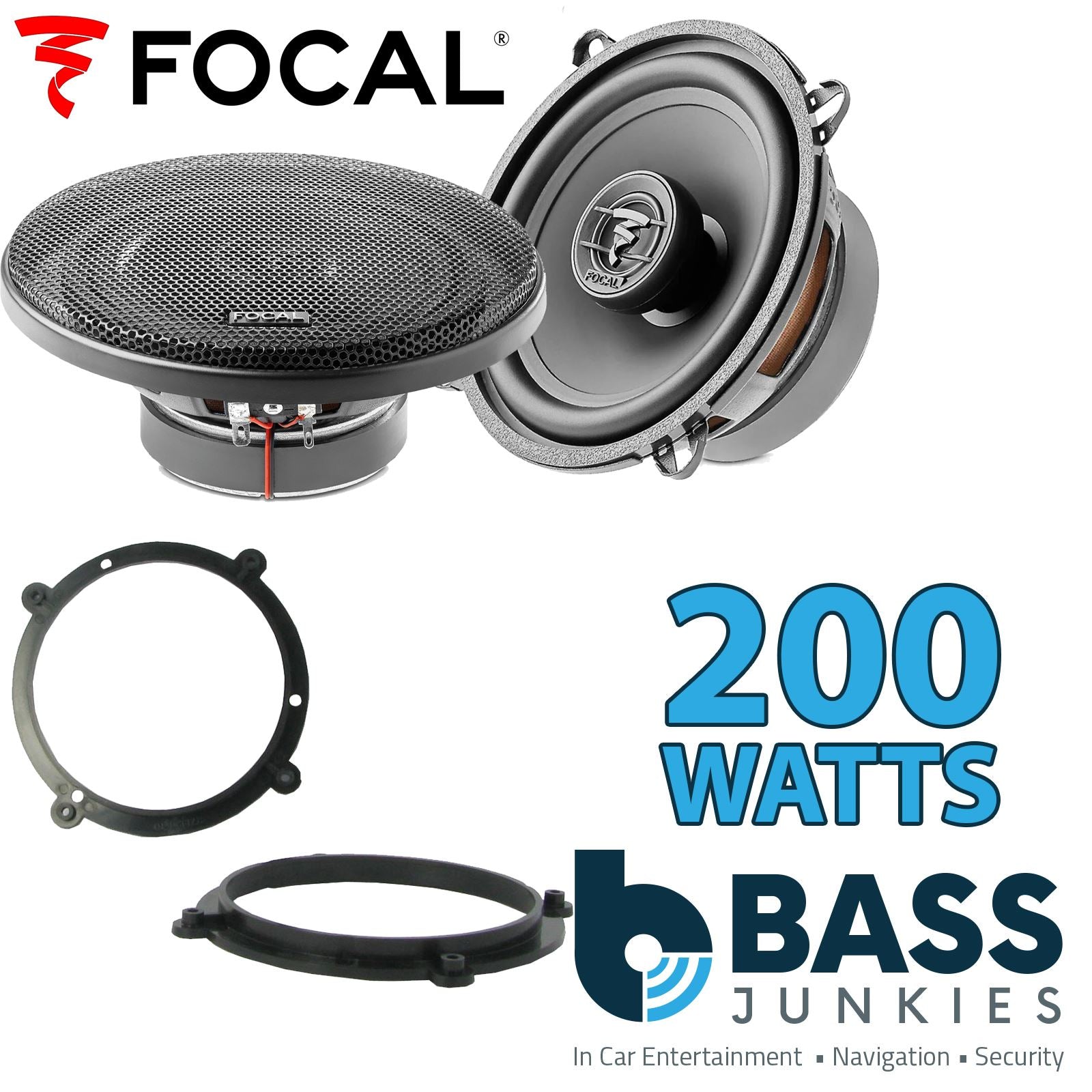Focal Auditor ACX130 130mm/13cm/5.25" Car Coaxial Speakers (Pair Max 200 watts) Fits Audi A3 1996-03