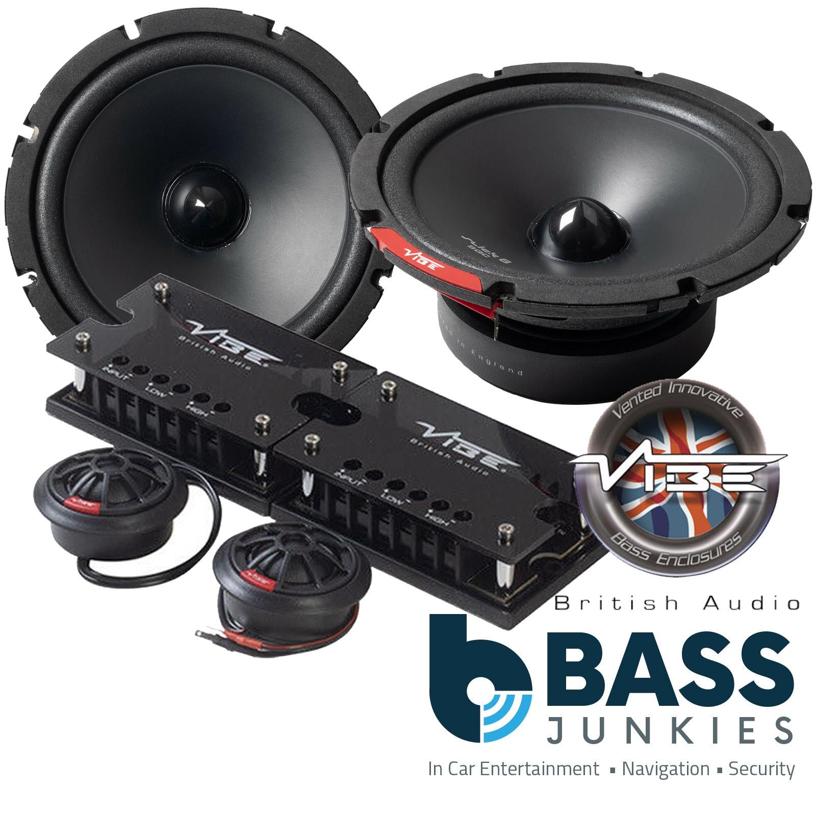 VIBE SLICK6SQC-V9 - 6.5" 6000 Watts 2 Way Component Car Speaker & Tweeter Kit