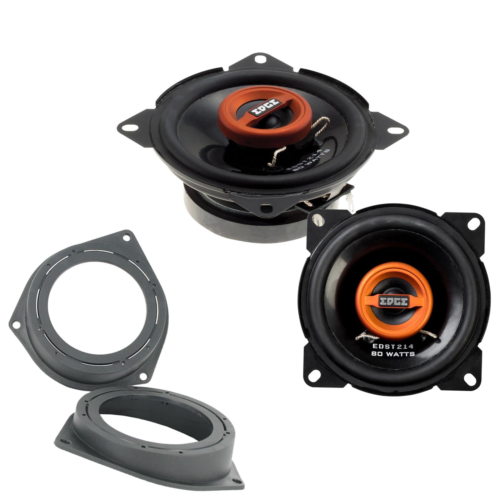 Edge EDST214 100mm/10cm/4" 2-Way Coaxial Car speakers (Per Pair Max 160|40 watts RMS) Fits Ford KA 2009-16