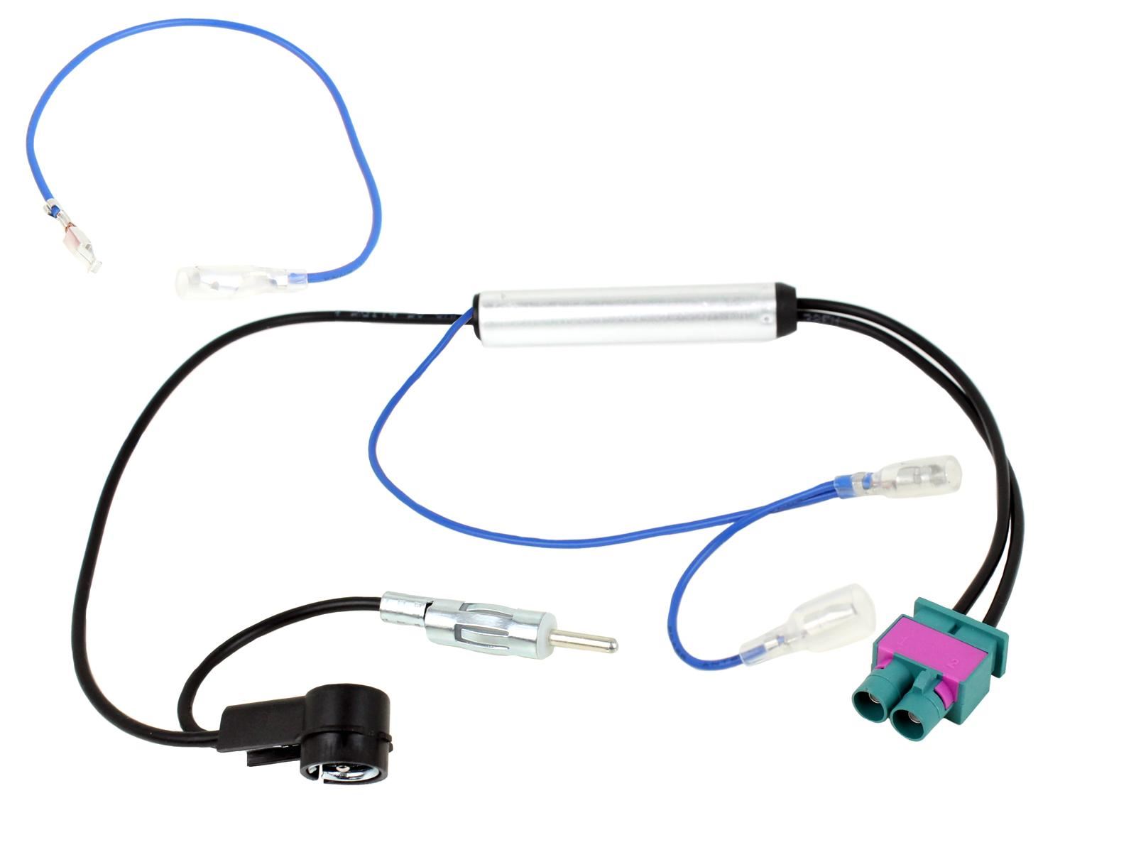 Connects2 CT27AA179 - Audi Seat Skoda VW Twin Fakra to DIN & ISO Car Antenna Adapter