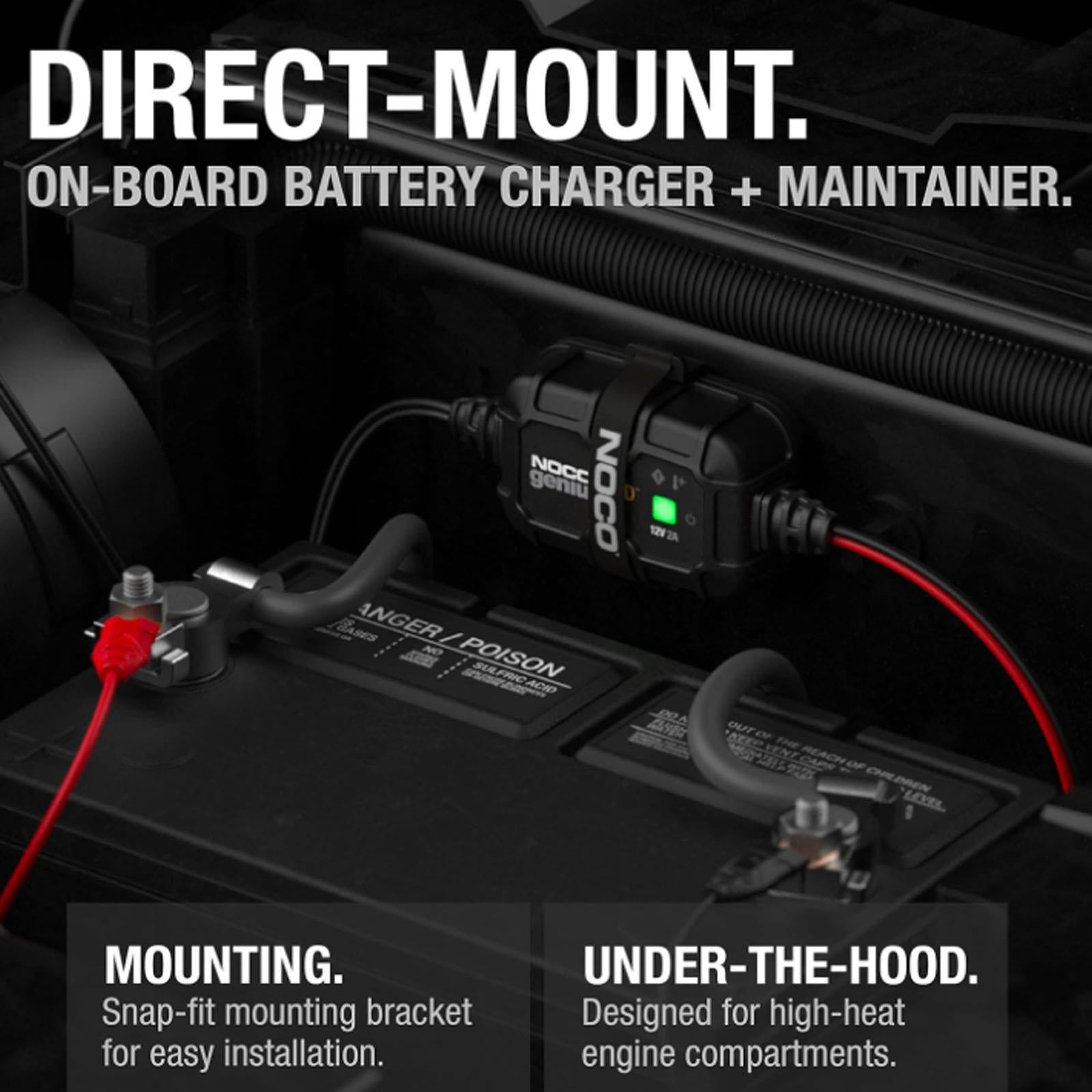 NOCO GENIUS2DUK - 2A Onboard Smart Battery Charger 12V AGM EFB Gel Start-Stop