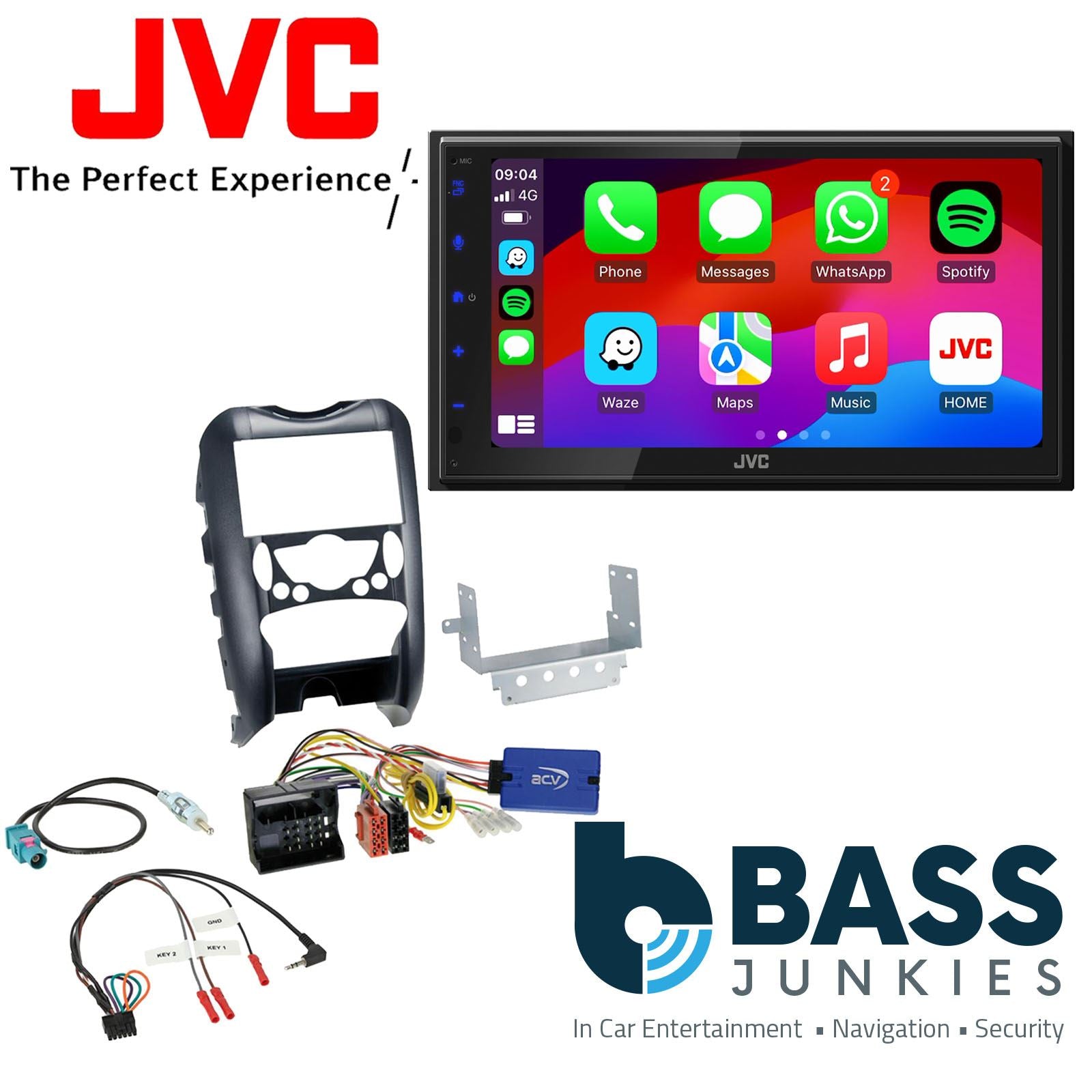JVC Double Din Car Bluetooth Radio Fitting Kit for BMW Mini One Cab R57 09-10