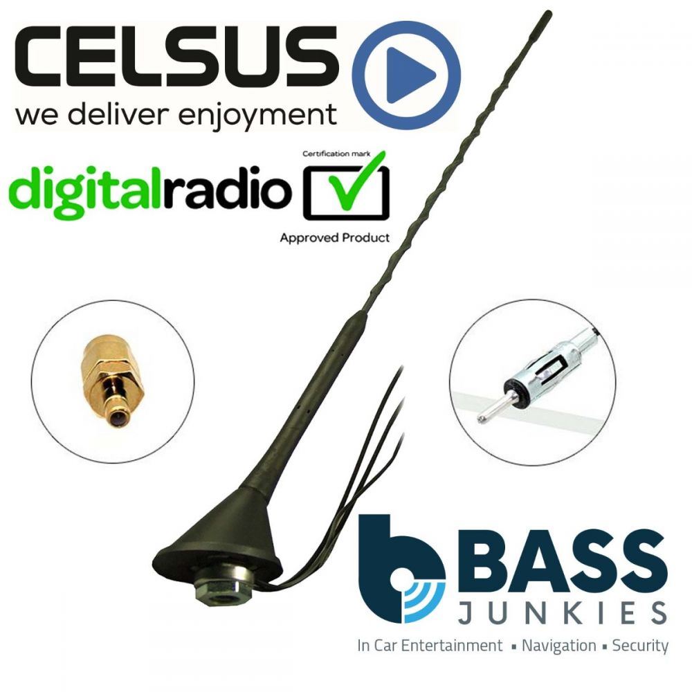 Celsus AN3022DAB - 23cm Car Stereo Radio AM FM DAB+ SMB Roof Mount Aerial Antenna