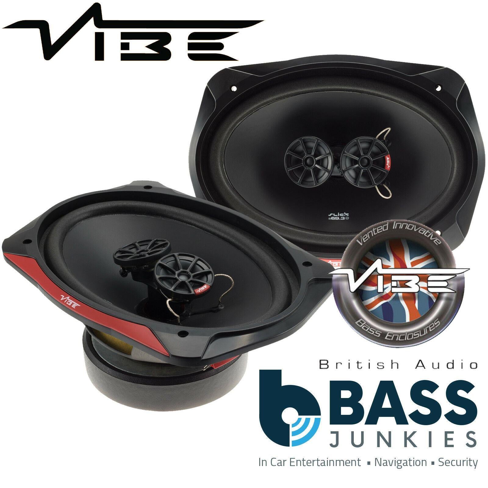 Vibe SLICK693-V7 960 Watts Pair 3 Way 6"x9" Car & Van Rear Shelf Parcel Speakers