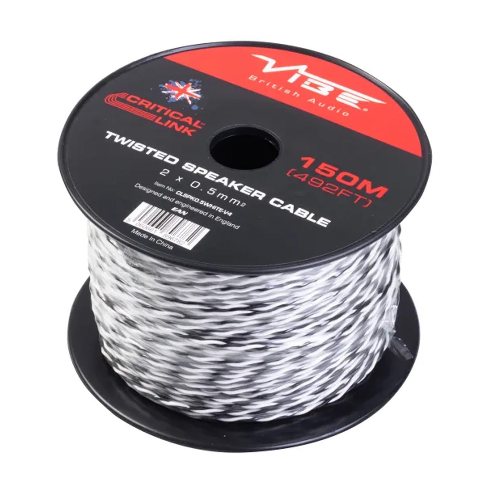 Vibe Critical Link - CLSPK0.5WHITE-V4 150m White Twisted Car Audio Speaker Cable