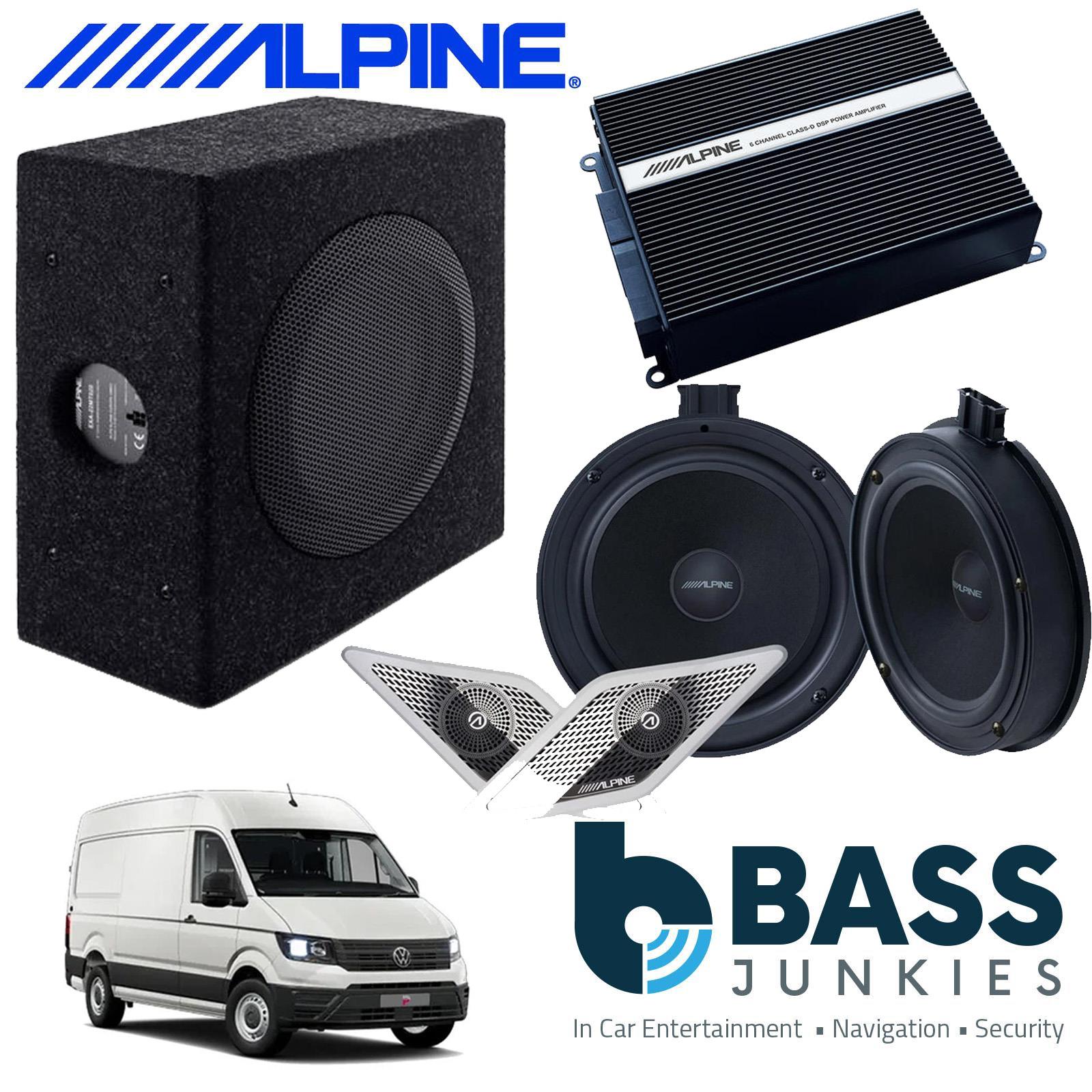 Alpine SPC-W84ACRA2-2 – 6 Channel DSP Car Amplifier & Sub Bass Box & Speakers for VW Crafter 2 & MAN TGE 2017 On