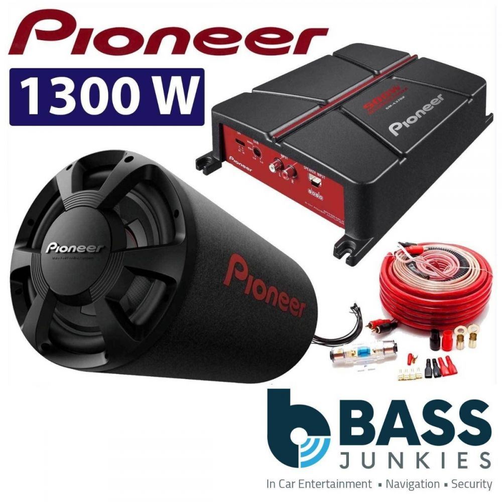 Pioneer TS-WX306T 12" 1300 Watts Car Subwoofer Bass Tube & GM-A3702 500 Watts Amplifier Kit