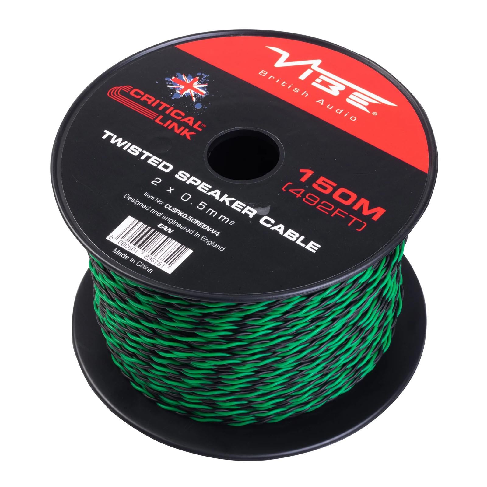 Vibe Critical Link - CLSPK0.5GREEN-V4 150m Green Twisted Speaker Cable