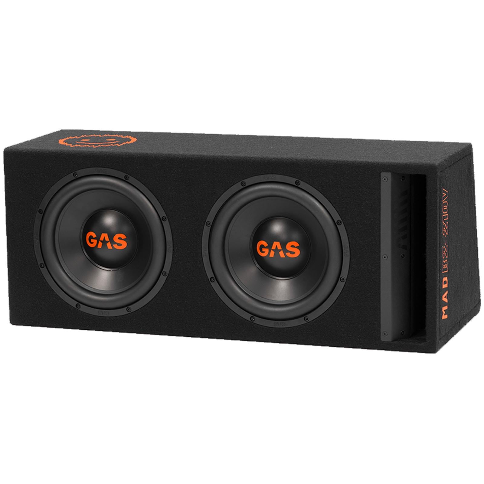 Gas MAD B2-210V - 1200 Watts 10 Inch 25cm Double Vented Enclosure Car Subwoofer