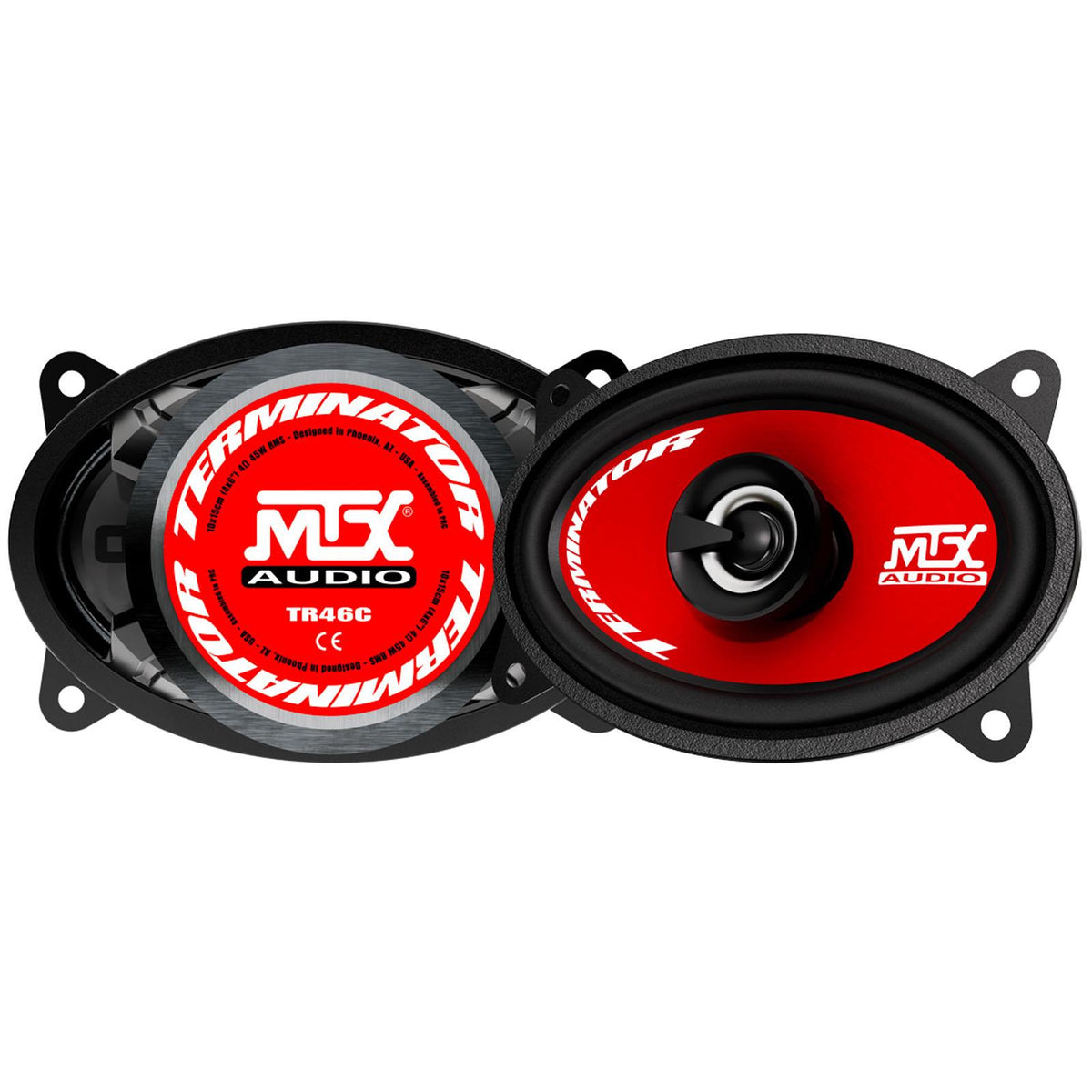 MTX TR46C - 4"x6" 45 Watts RMS 620 Watts Max 2-Way Coaxial Car Door Speakers