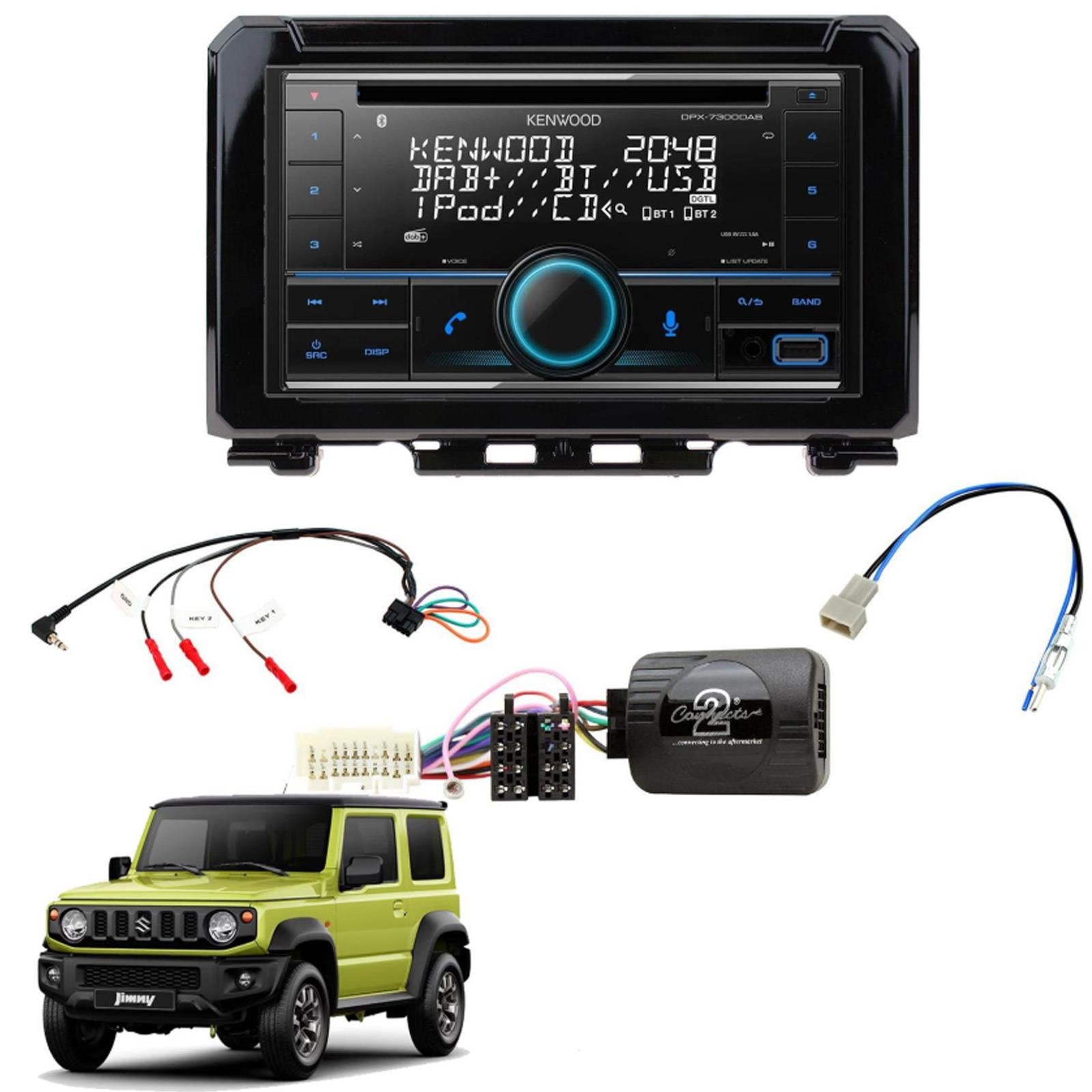 Kenwood DPX-7300DAB Bluetooth CD MP3 USB Car Stereo fits Suzuki Jimny 2018