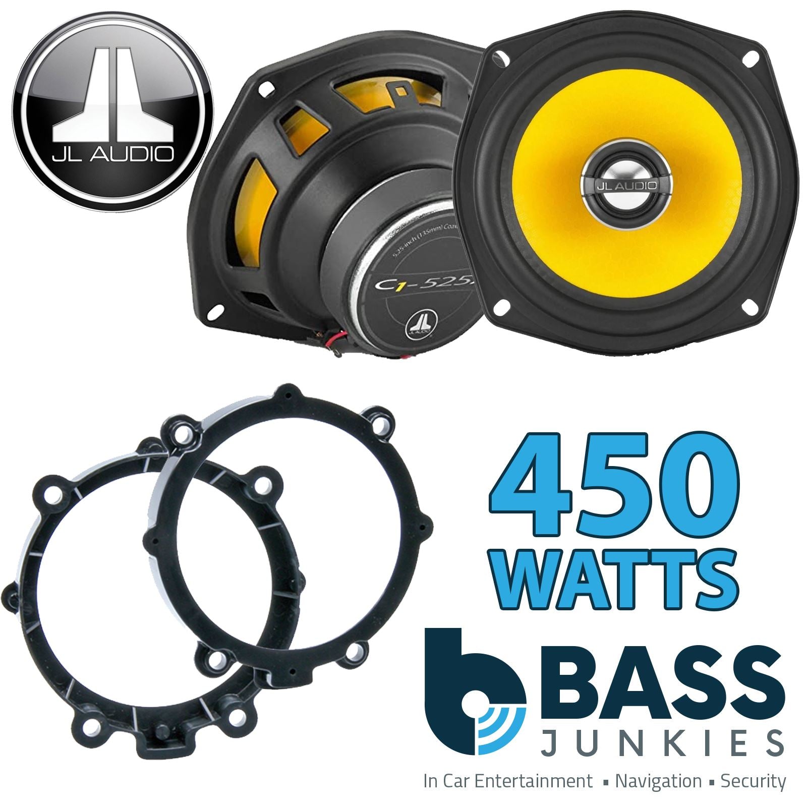 JL Audio C1-525X 2-Way 130mm/13cm/5.25" Coaxial Speakers (Per Pair 450 Watts) Fits Mercedes Vito 2003-14 | Sprinter 06-18 | Viano 03-07