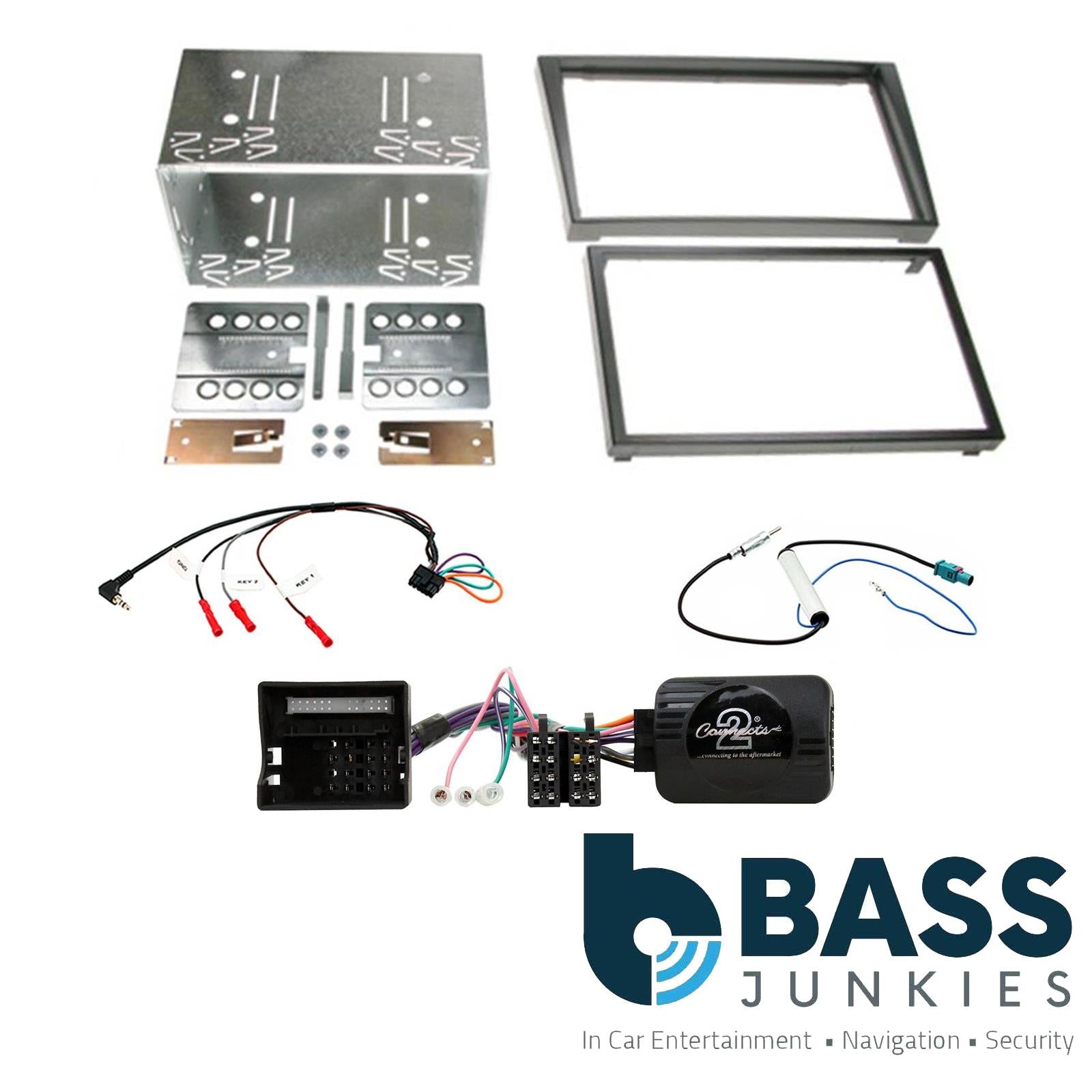 Double Din Stereo Fitting Kit + Steering Wheel Stalk Controls to fit Vauxhall Corsa 2004-06 | Vauxhall Meriva 2005-10 | Vauxhall Signum 2005-08 | Vauxhall Tigra 2004-09 | Vauxhall Vectra 2004-08