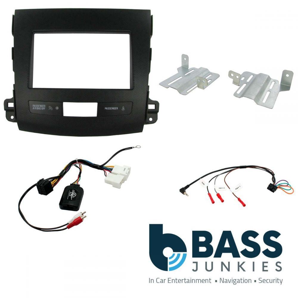 Connects2 CTKMT06 - Mitsubishi Outlander 2010-2013 Double Din Fascia & Steering Wheel Interface Installation Kit