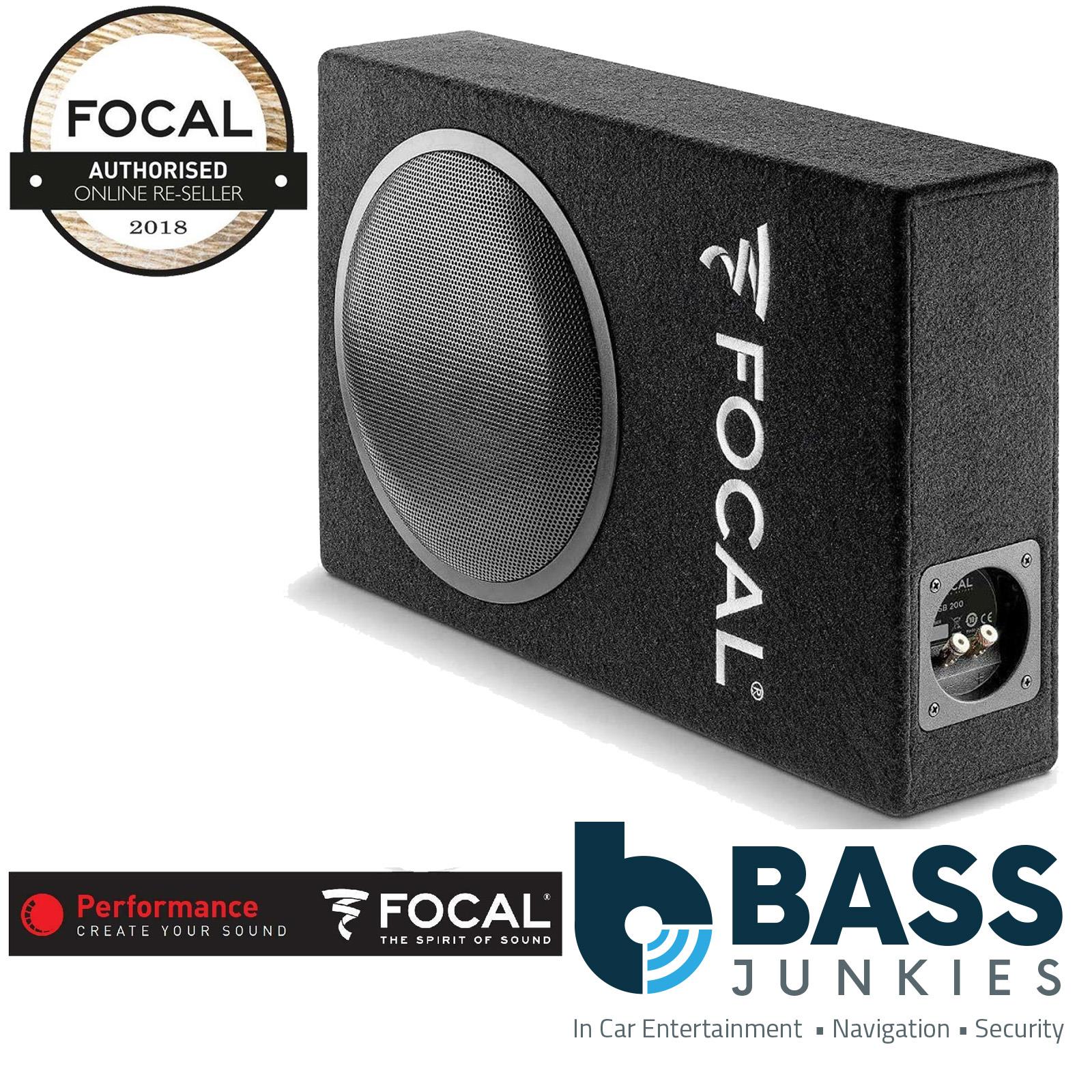 Focal 8" 250W Passive Car Subwoofer Box & Focal 6.5" 120W Component Speakers & Alpine 300W 2-Channel Amplifier Bass Package Kit