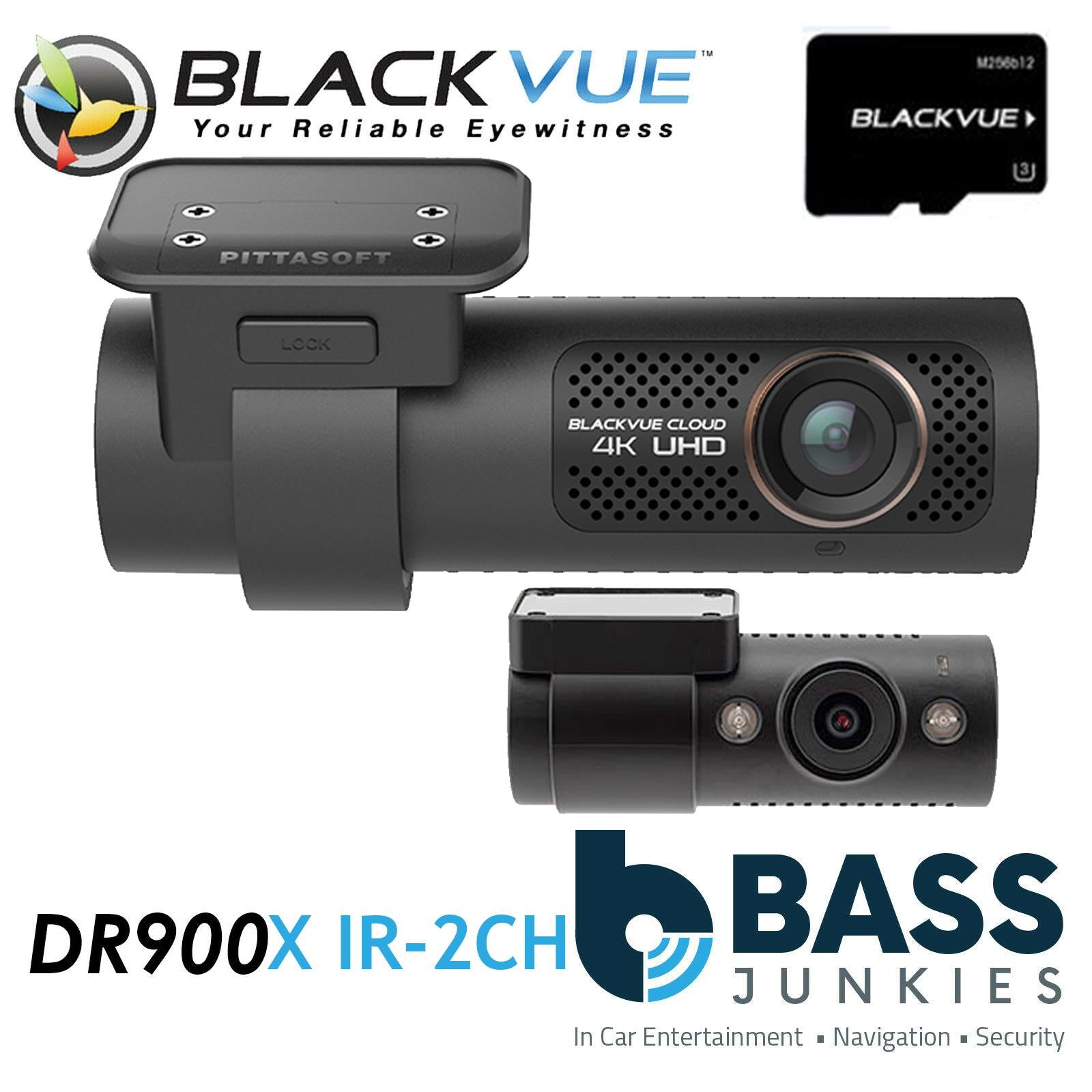 Blackvue DR900X IR-2CH 32GB IR 8-MP 4K UHD Ultra Wide Font & Rear Car Dash Camera WIFI Cloud @30fps Rear Camera @60fps Front Camera