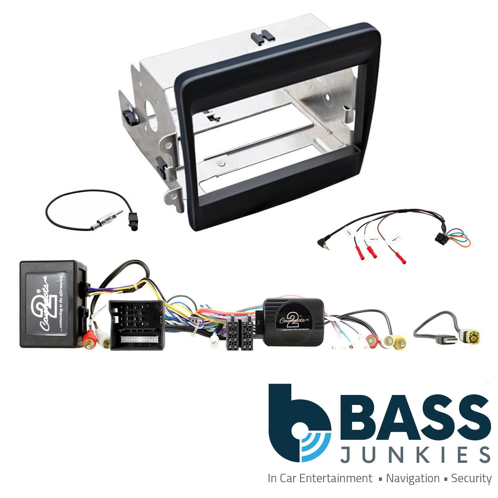 Double Din Stereo Fitting Kit + Steering Wheel Stalk Controls to fit Porsche 911 2011-16