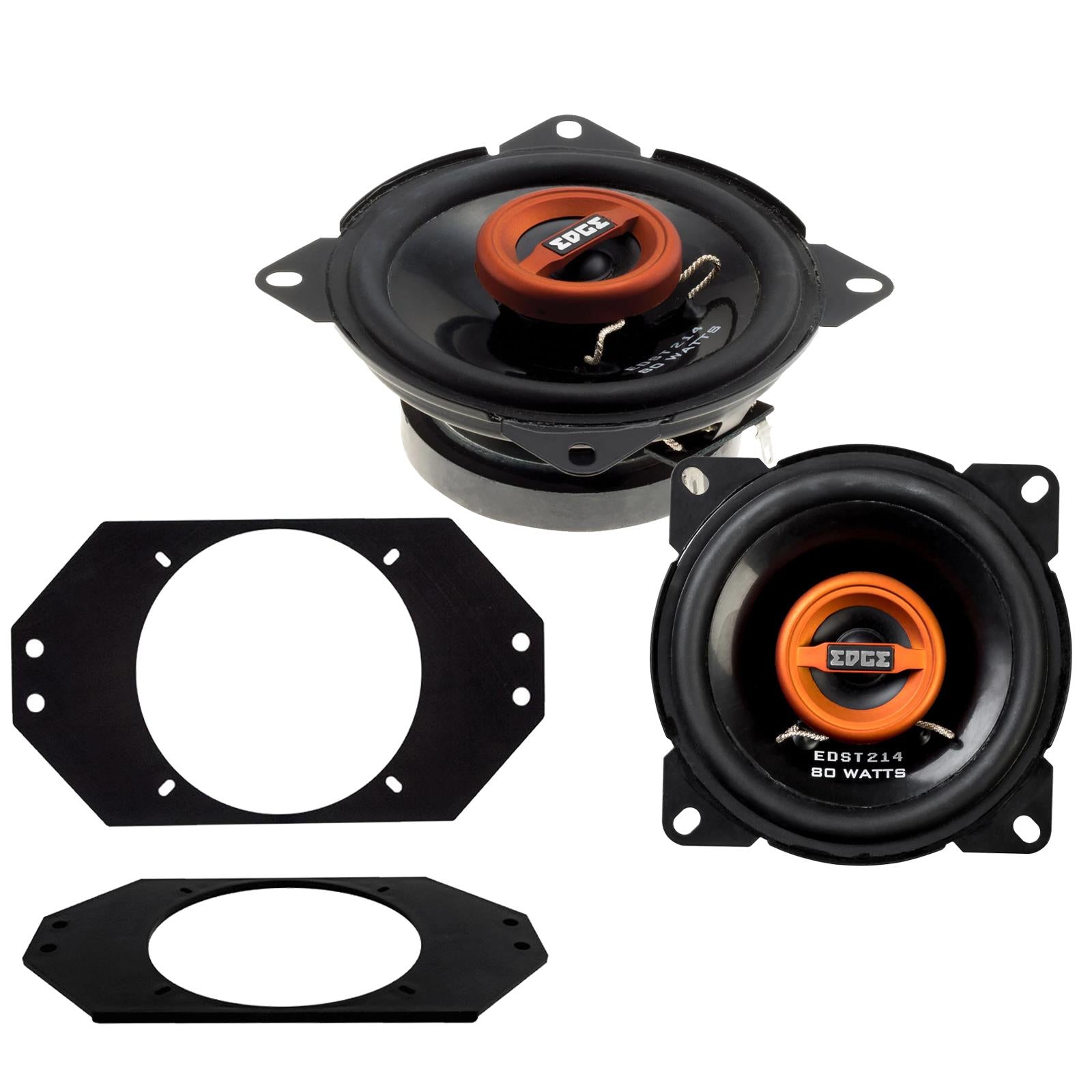 Edge EDST214 100mm/10cm/4" 2-Way Coaxial Car speakers (Per Pair Max 160|40 watts RMS) Fits Jeep Wrangler 1997-06