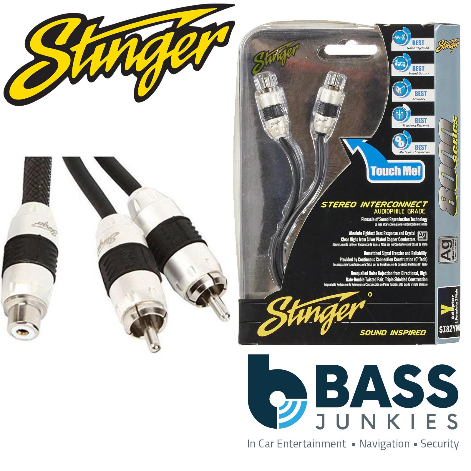 Stinger SI82YM - 2 Male to 1 Female Twisted Silver/Copper Car RCA Phono Y Splitter