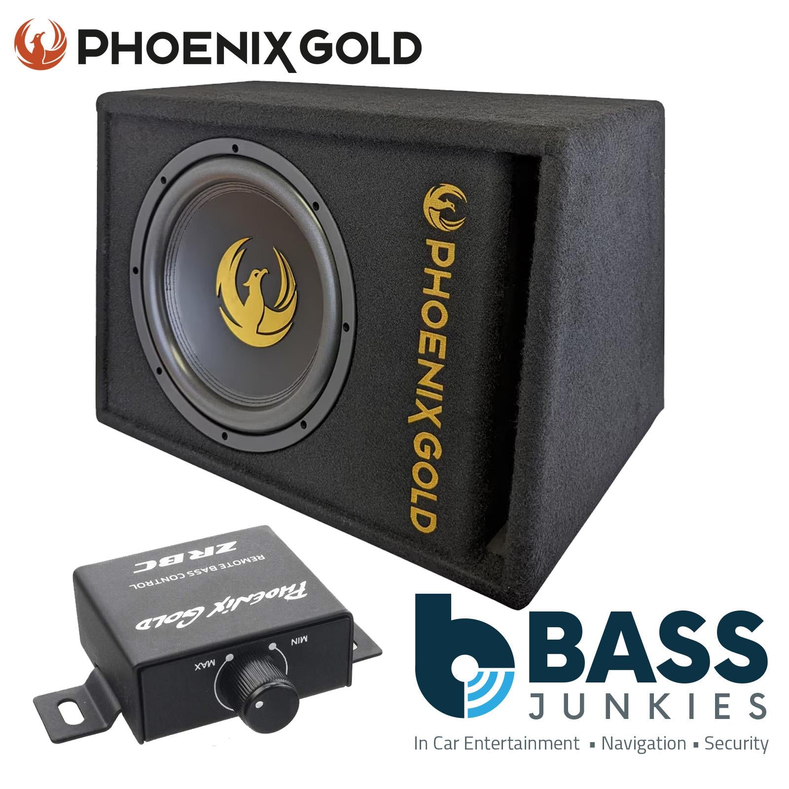 Phoenix Gold Z8AB 8" 500 Watts Active Car Subwoofer Amplified Bass Box Enclosure