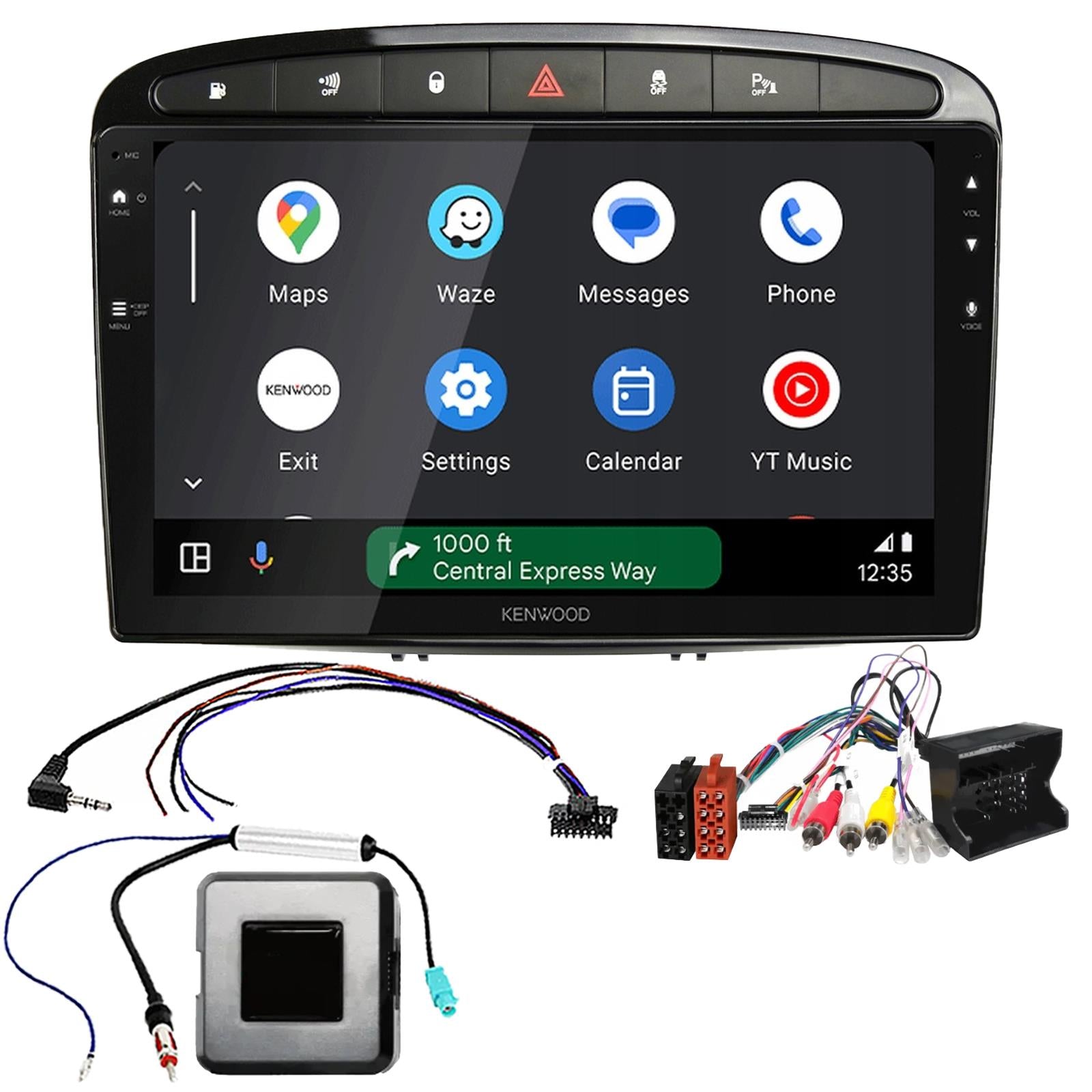 Kenwood 9" CarPlay Android Car Stereo Kit For Peugeot 308 408 Black 2007 - 2013