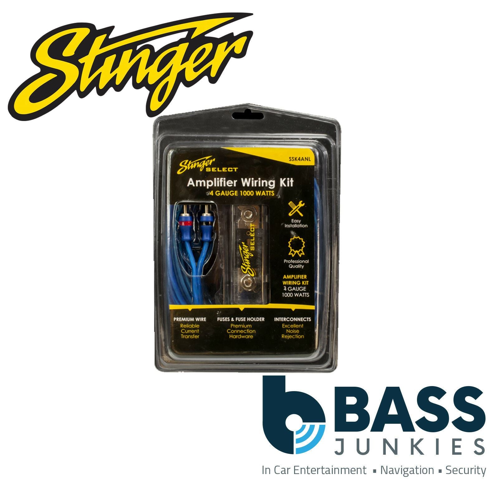 Stinger SSK4ANL 4GA 1000W Complete Car Amplifier Wiring Kit