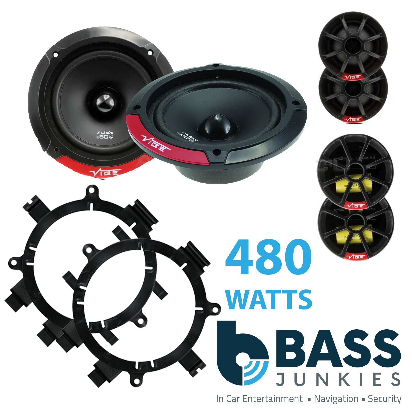 Vibe SLICK5C-V7 2-Way 130mm/13cm/5.25" Component Speakers (Per Pair 480 Watts) Fits Chevrolet SUV 1995-21