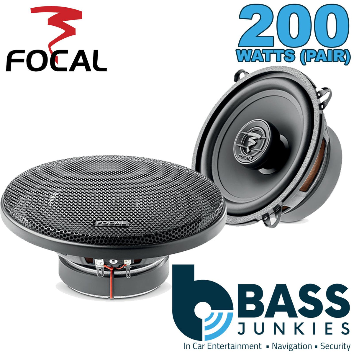 Focal Auditor ACX130 - 200 Watts 5.25" 13cm 2-Way Coaxial Car Door Speakers & Grills (PAIR)