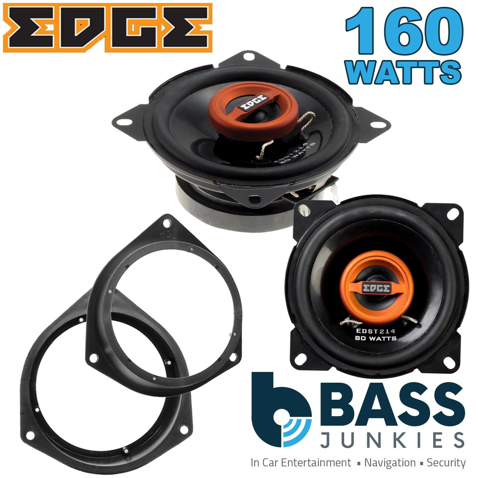Edge EDST214 100mm/10cm/4" 2-Way Coaxial Car speakers (Per Pair Max 160|40 watts RMS) Fits Peugeot Bipper 2008-12