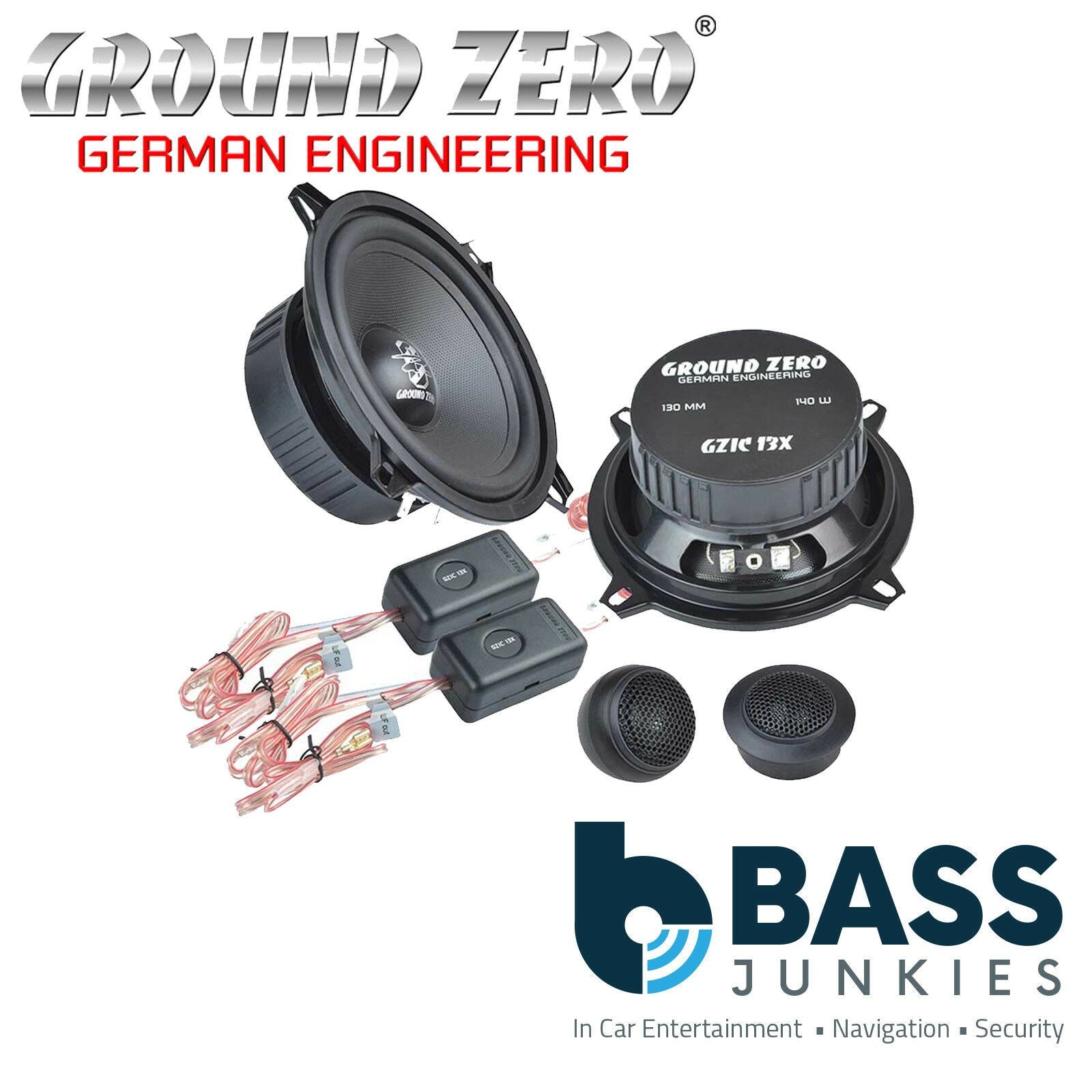 GROUNDZERO GZIC 13X - 5.25" Inch 13cm 140 Watts 2-Way Component Car Speakers