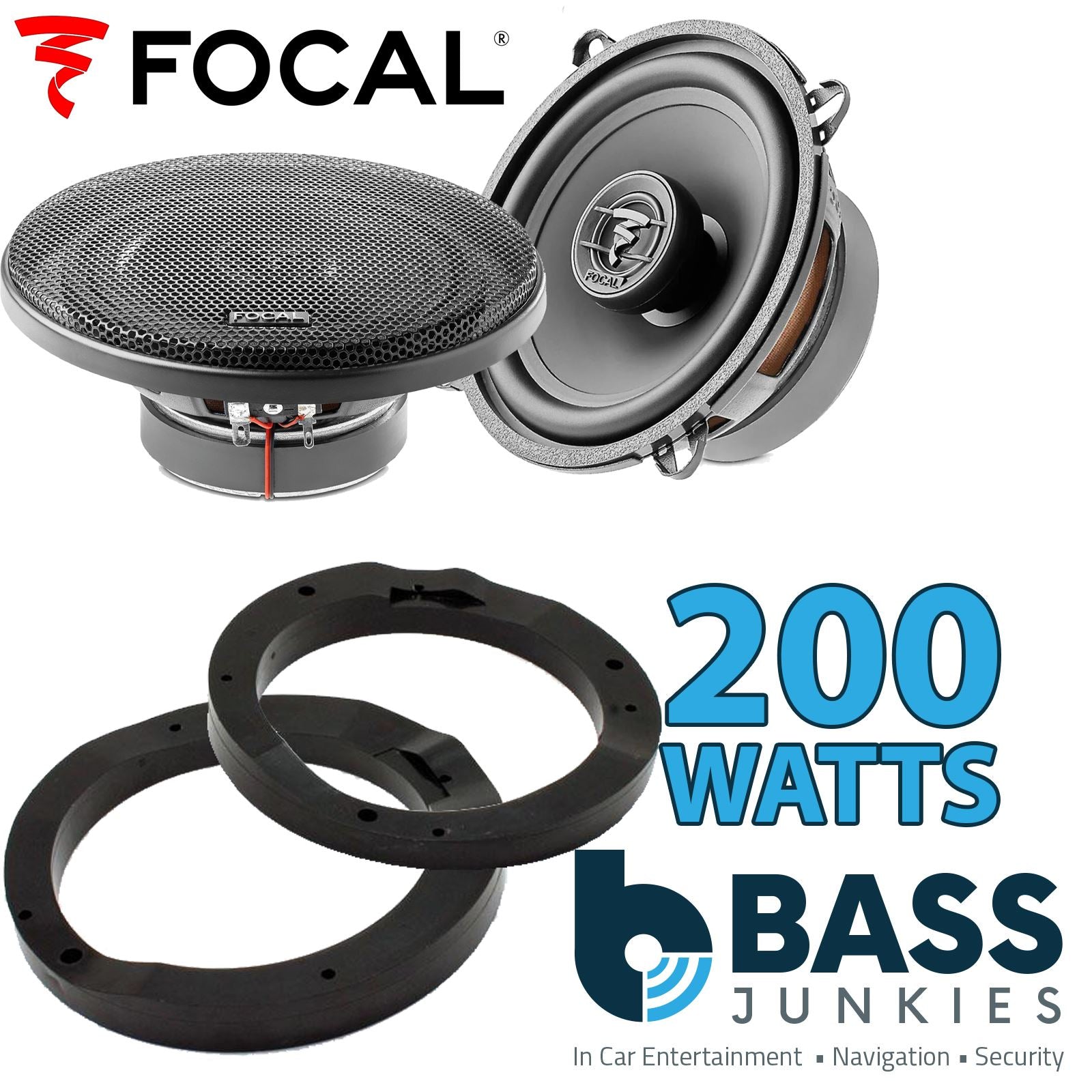 Focal Auditor ACX130 130mm/13cm/5.25" Car Coaxial Speakers (Pair Max 200 watts) Fits Mercedes E-Class 1996-02