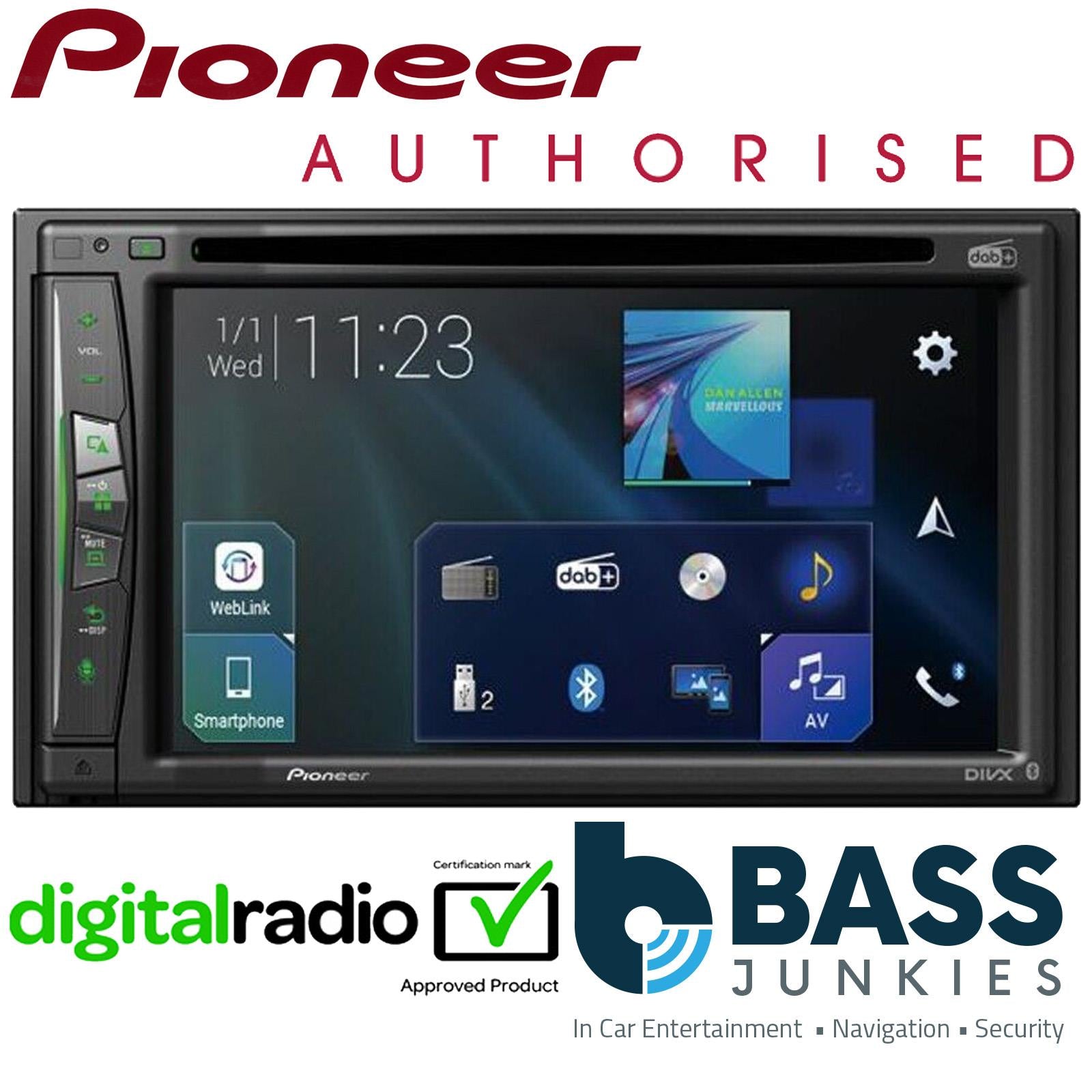 Pioneer AVIC-Z730DAB 6.2" Touchscreen Double Din DAB CD DVD USB Bluetooth Sat Nav