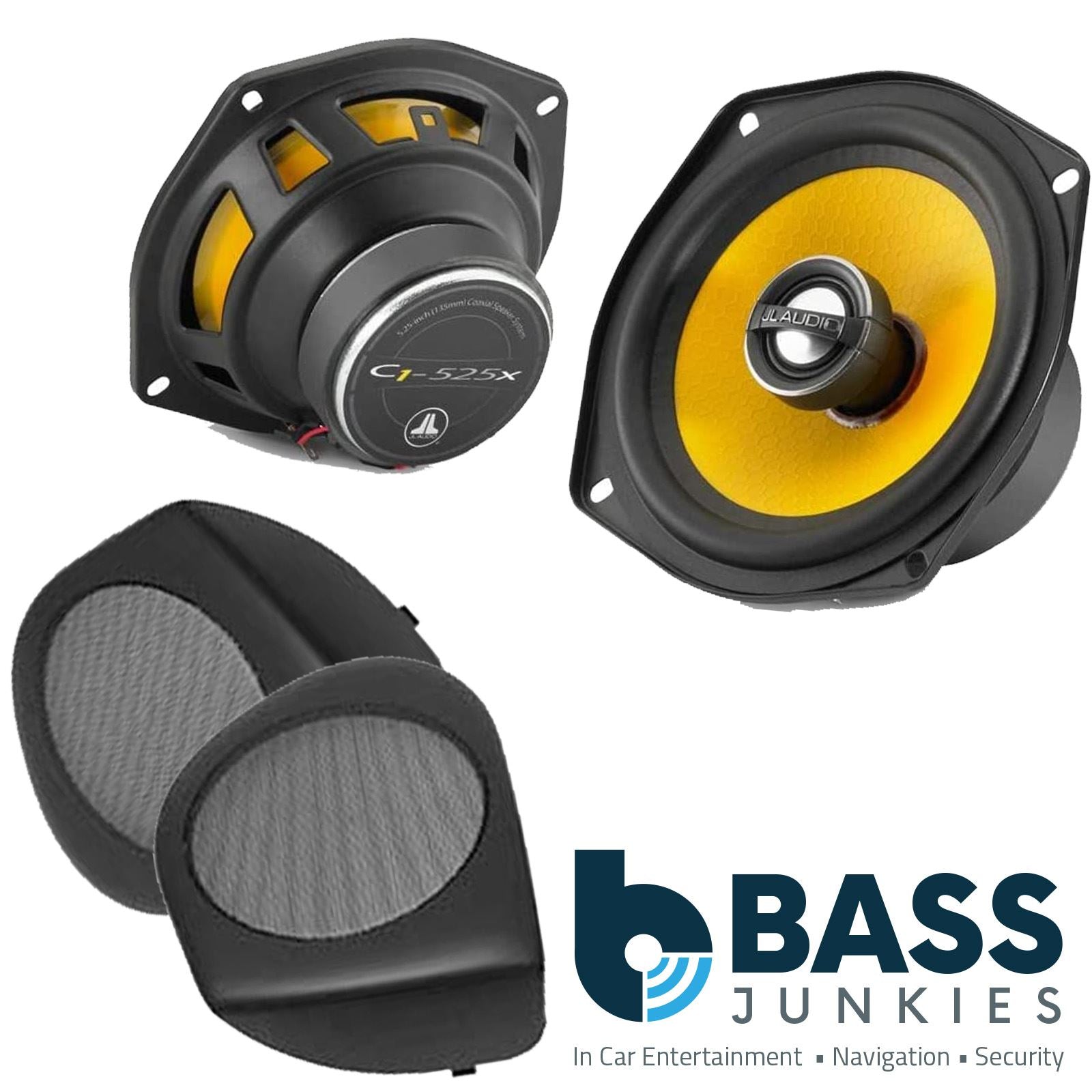 JL Audio C1-525X 2-Way 130mm/13cm/5.25" Coaxial Speakers (Per Pair 450 Watts) Fits Volvo S40 1996-00 | V40 94-04