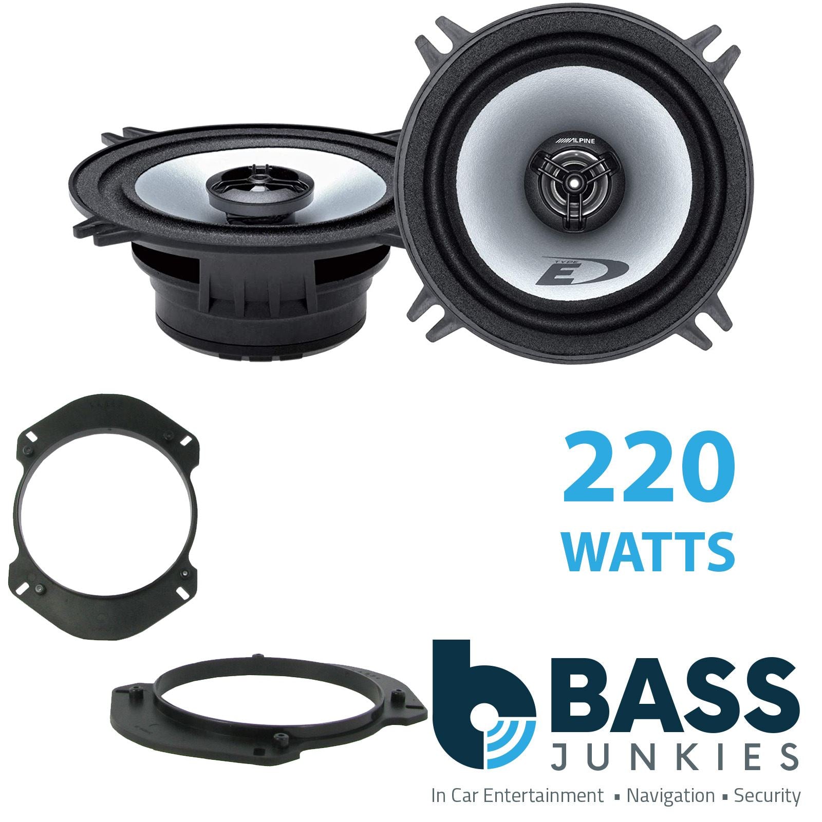 Alpine SXE-1325S 2-Way 130mm/13cm/5.25" Coaxial Speakers (Per Pair 400 Watts) Fits Alfa Romeo GTV 1994-05 | Spider 94-00