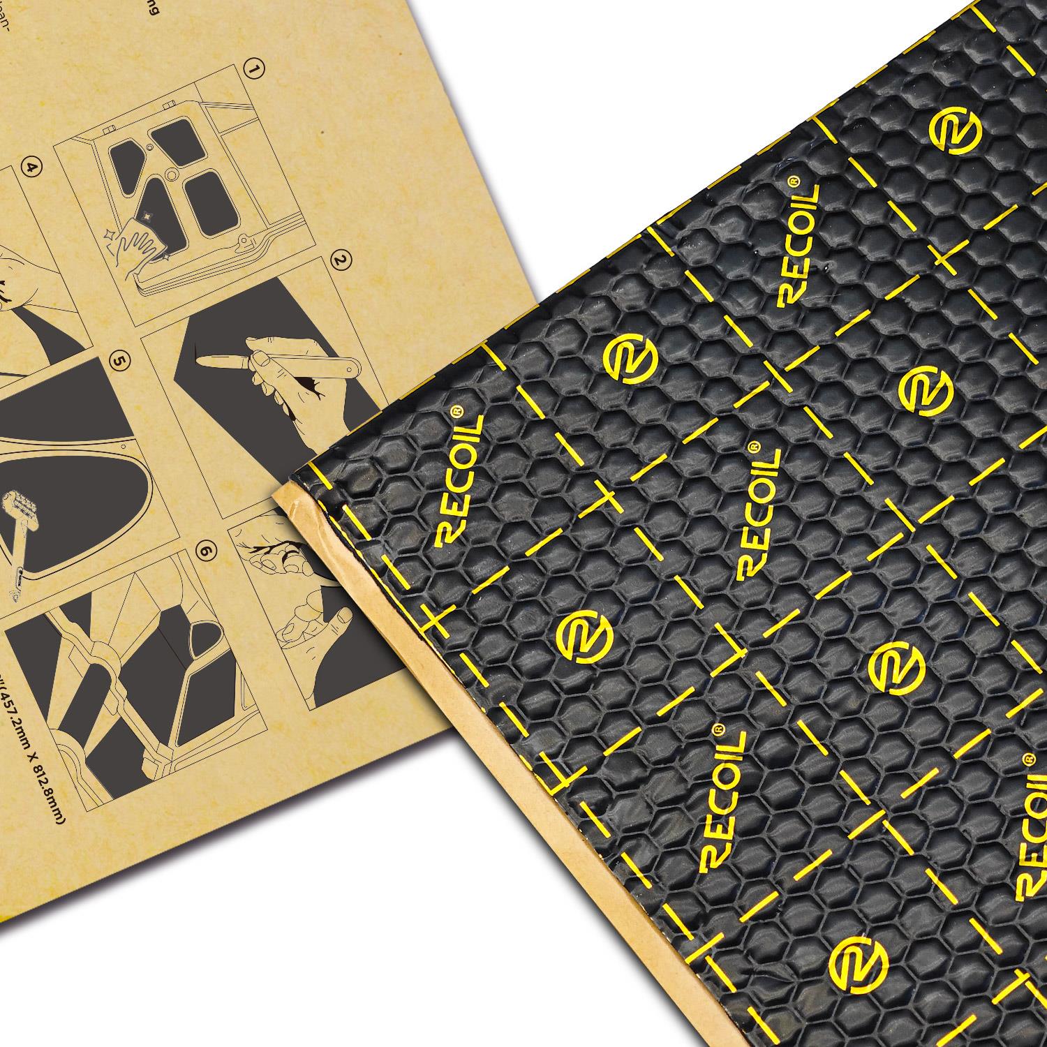 Recoil XLBK - 18″x32″ 9pcs 36sqft Car & Van Bulk Pack Sound Deadening Material