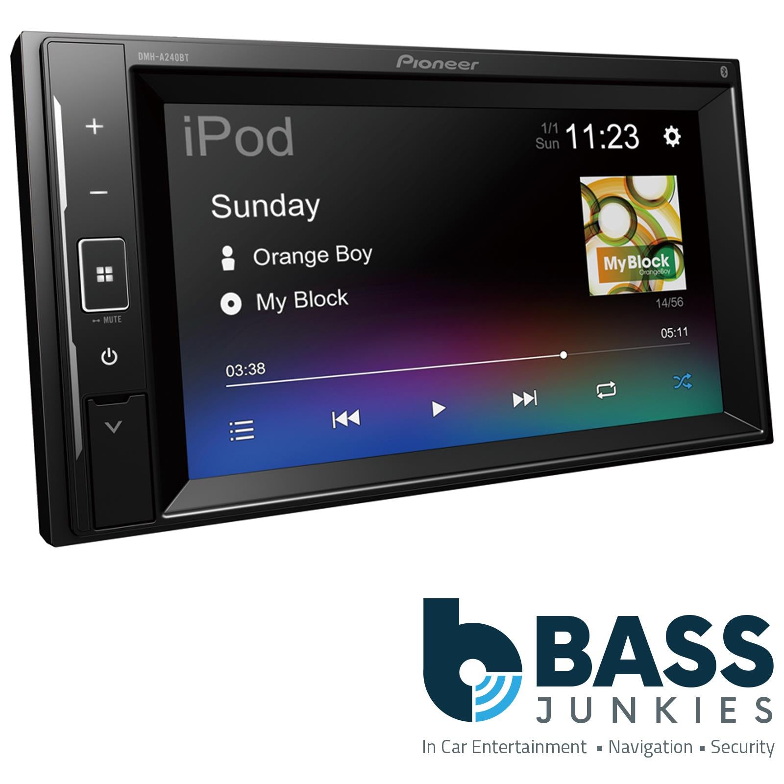 Pioneer DMH-A240BT 6.2" Touchscreen 2-DIN Bluetooth Stereo USB Aux iPod iPhone