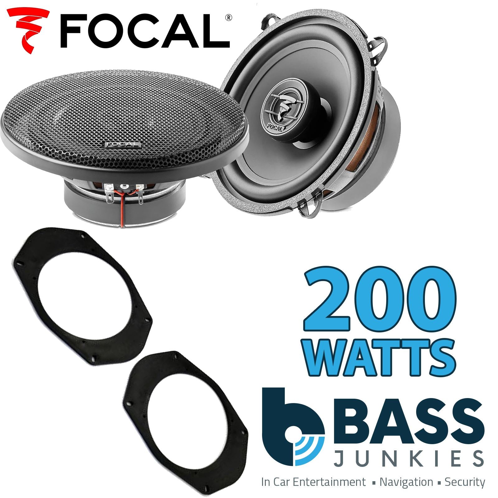 Focal Auditor ACX130 130mm/13cm/5.25" Car Coaxial Speakers (Pair Max 200 watts) Fits Jeep Wrangler 1997-06