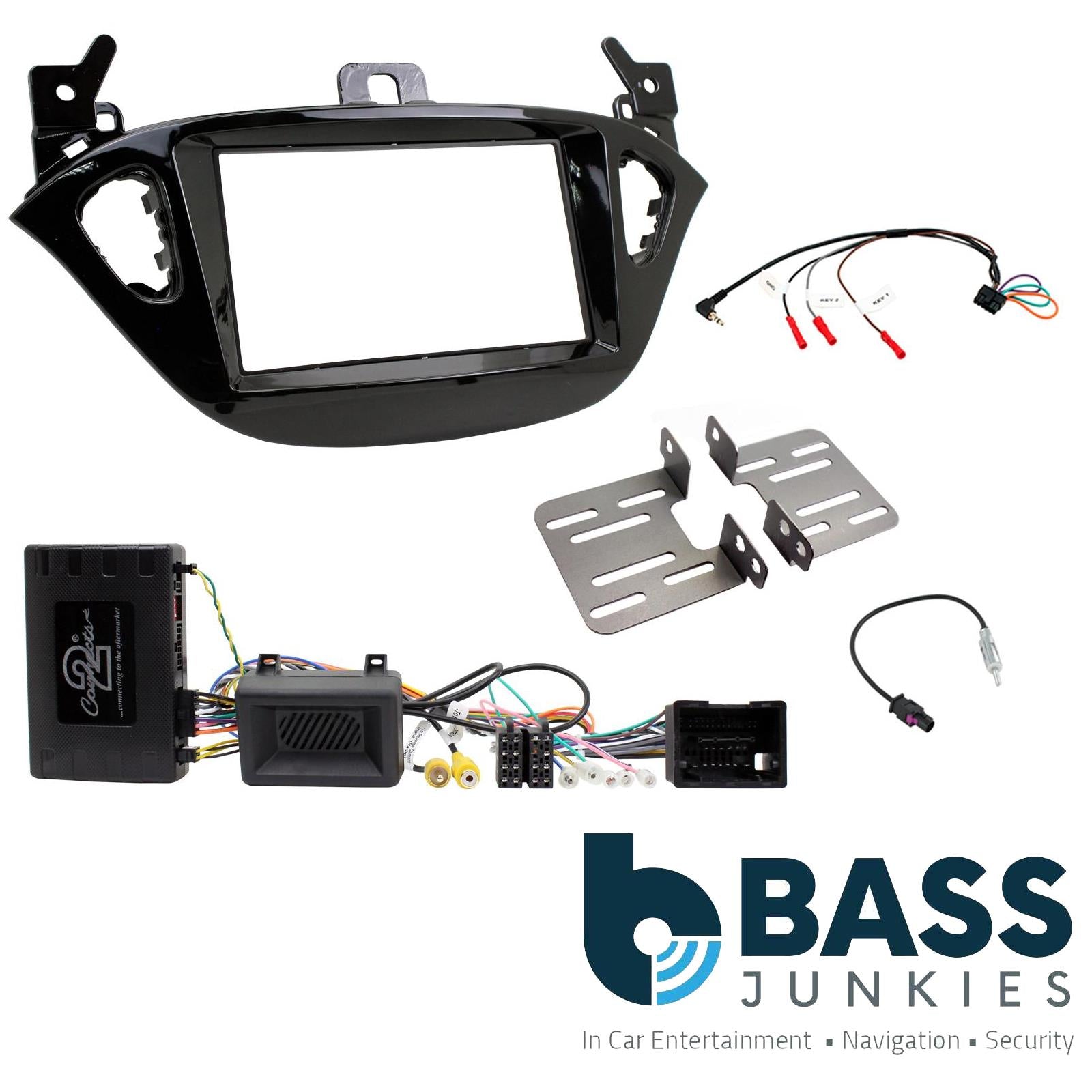 Double Din Stereo Fitting Kit + Steering Controls to fit Vauxhall Adam 2012-