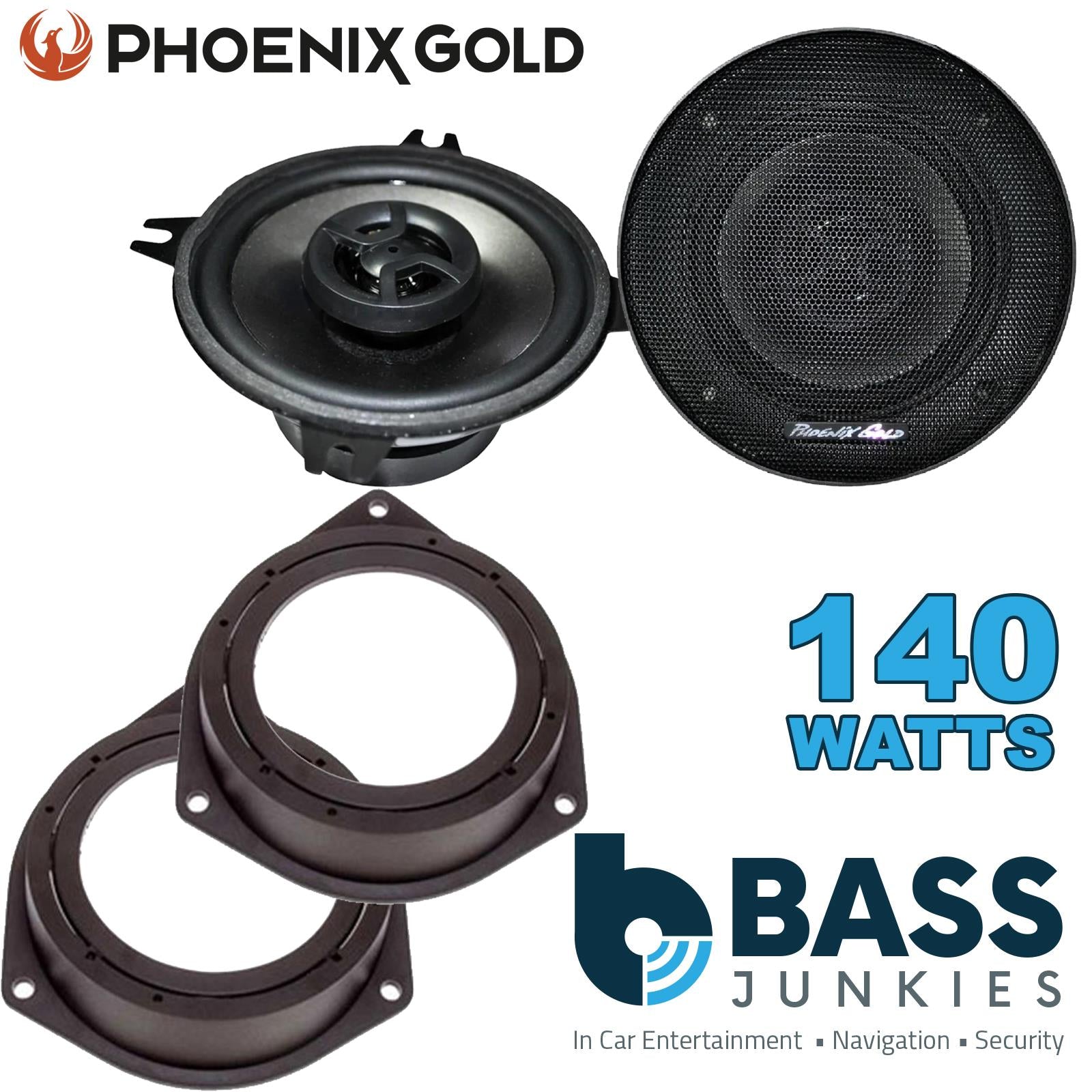 Phoenix Gold Z4CX 100mm/10cm/4" 2-Way Coaxial Car speakers (Per Pair Max 140|70 watts RMS) Fits Vauxhall Astra 2005-10 | Corsa 06-14