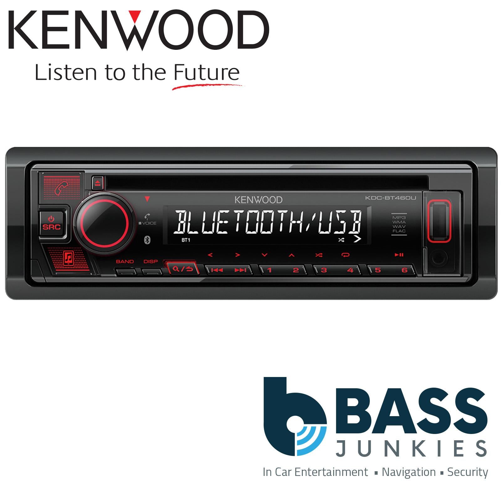 Kenwood KDC-BT460U - CD MP3 USB AUX Bluetooth 4x50 Watts Car Stereo Radio Player