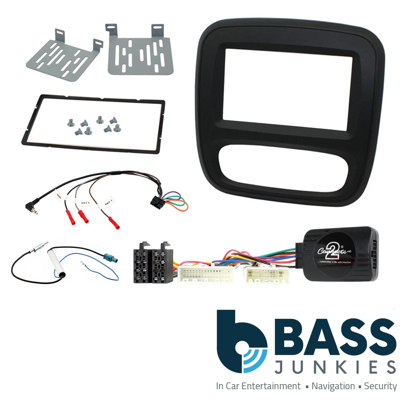 Connects2 CTKRT06 - Renault Traffic 2015 Onwards Double Din Fascia & Steering Wheel Interface Installation Kit