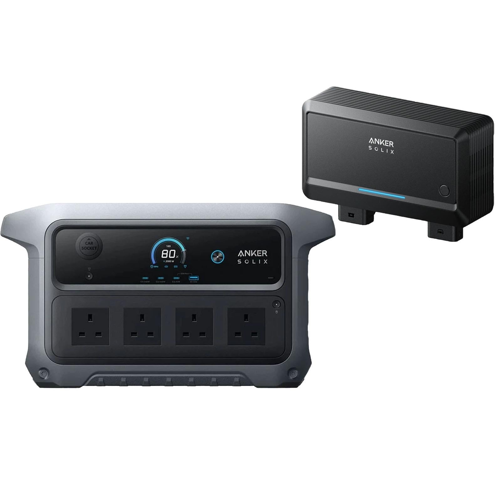 Anker SOLIX C2000 Gen 2 2048Wh LiFePO₄ Portable Power Station with 800W SOLIX Alternator Charger 2400W Off-Grid & RV Power Bundle