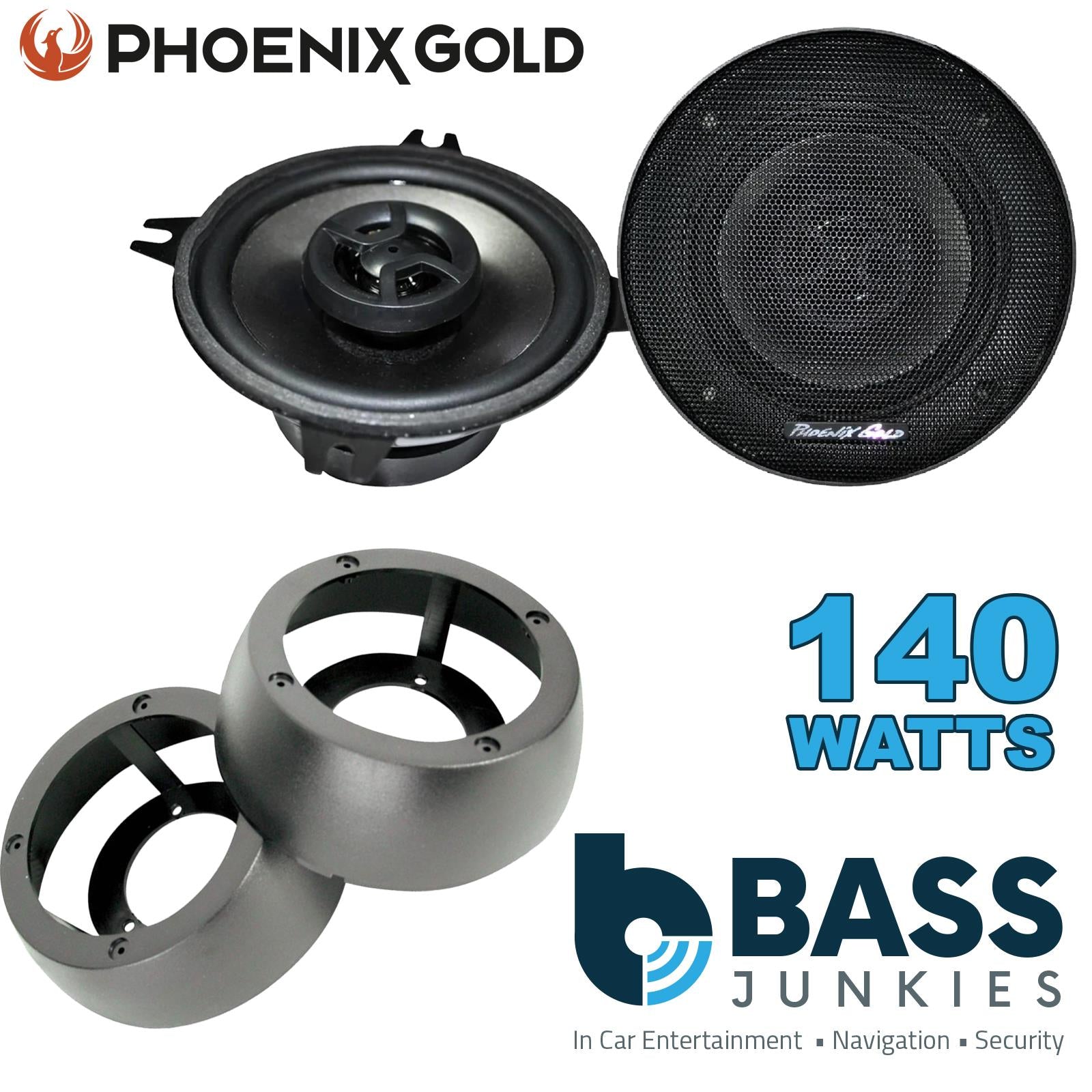 Phoenix Gold Z4CX 100mm/10cm/4" 2-Way Coaxial Car speakers (Per Pair Max 140|70 watts RMS) Fits Universal