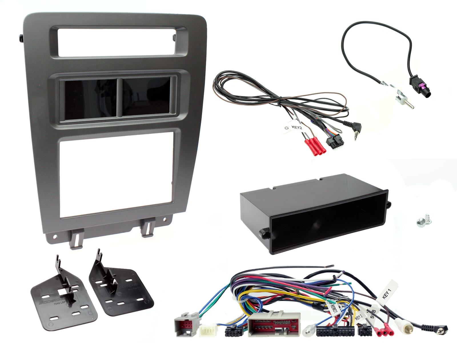 Double Din Stereo Fitting Kit + Steering Wheel Stalk Controls to fit Ford Mustang 2010-14