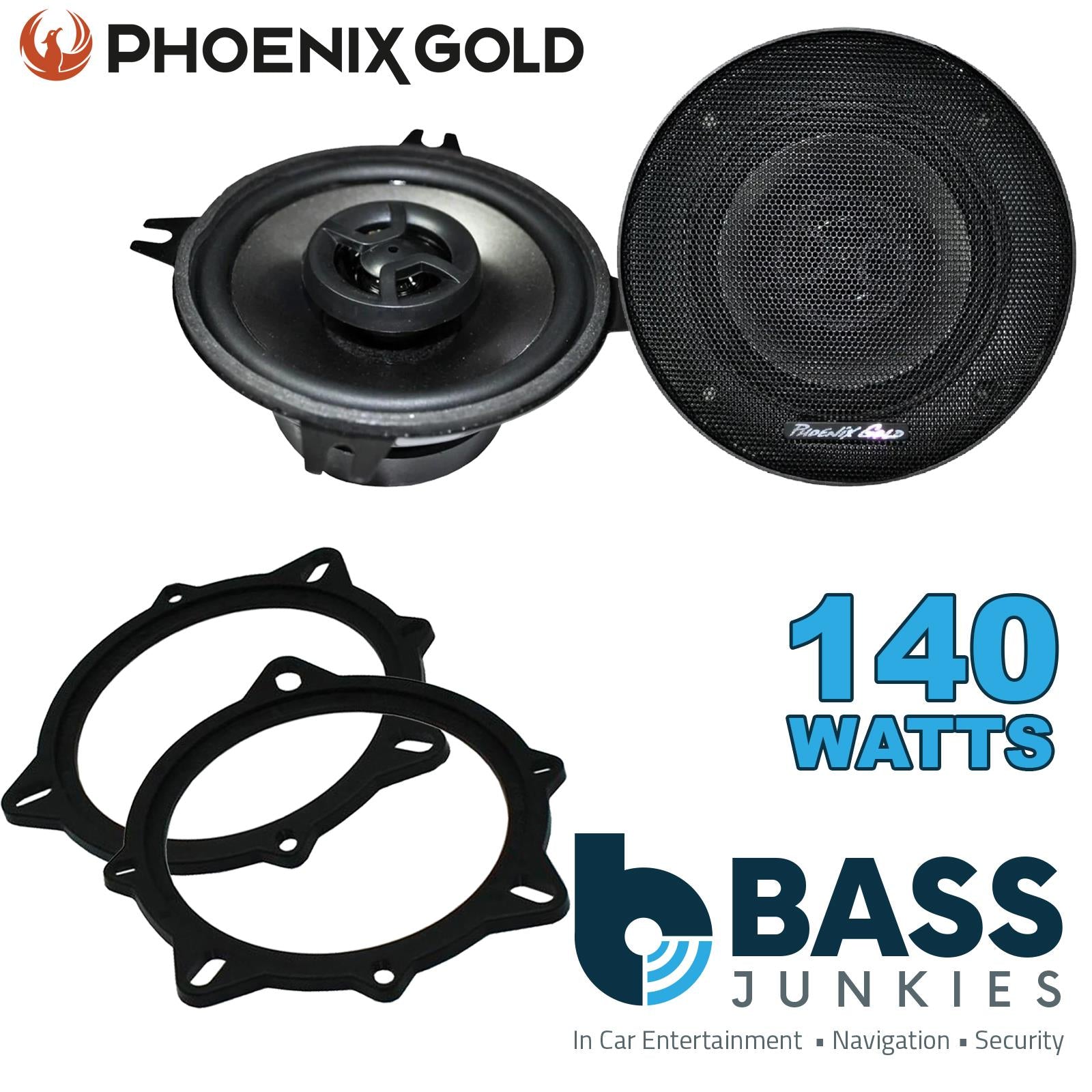 Phoenix Gold Z4CX 100mm/10cm/4" 2-Way Coaxial Car speakers (Per Pair Max 140|70 watts RMS) Fits BMW 5-Series 2006-10 | X1 09-15 | X3 06-10 | X5 06-13 | 3-Series 05-12