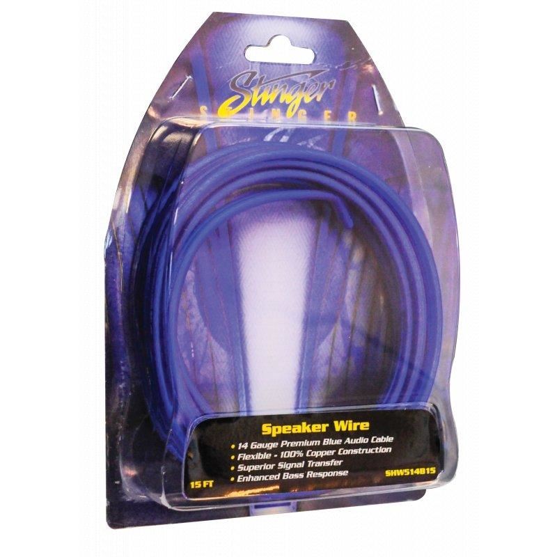 Stinger SHW514B15 15ft 14AWG OFC Speaker Wire Blue Pro Audio Cable