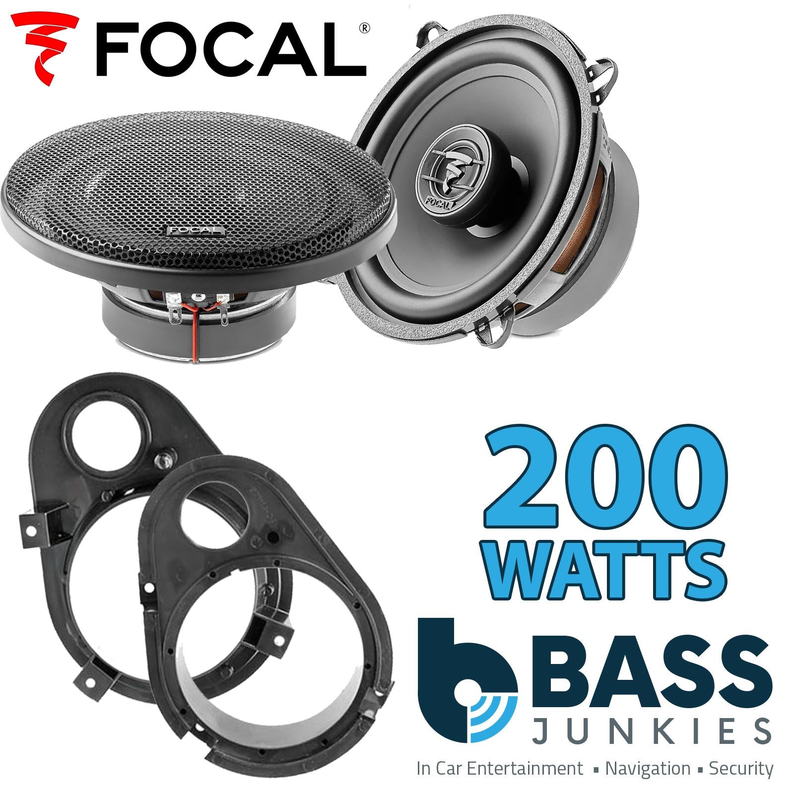 Focal Auditor ACX130 130mm/13cm/5.25" Car Coaxial Speakers (Pair Max 200 watts) Fits Ford Escort 1990-00 | Orion 90-93