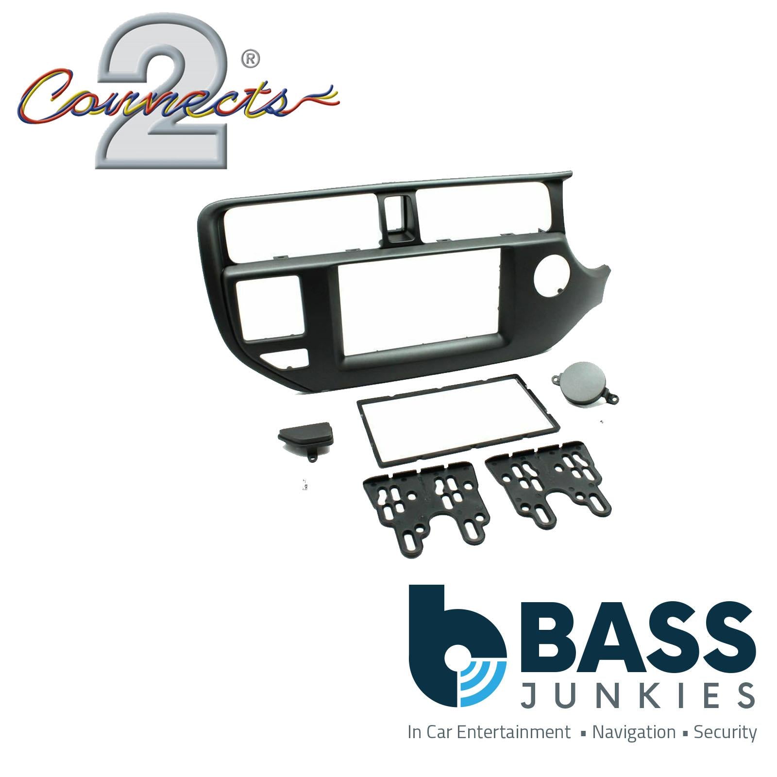 Connects2 CTKKI24 Kia Rio 2011 Onwards Double Din Car Fascia Steering Wheel Interface Fitting Kit