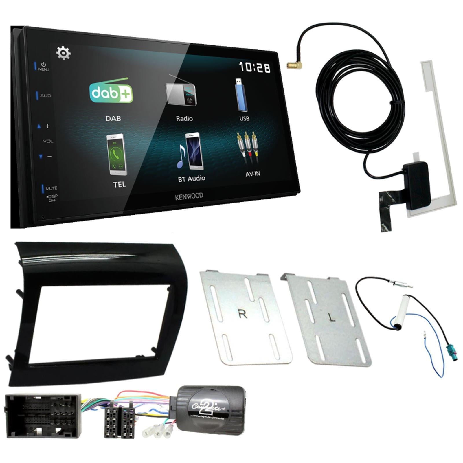 Kenwood DMX-125DAB + Connects2 Double Din + Steering Wheel Controls fits Peugeot Boxer 2014>
